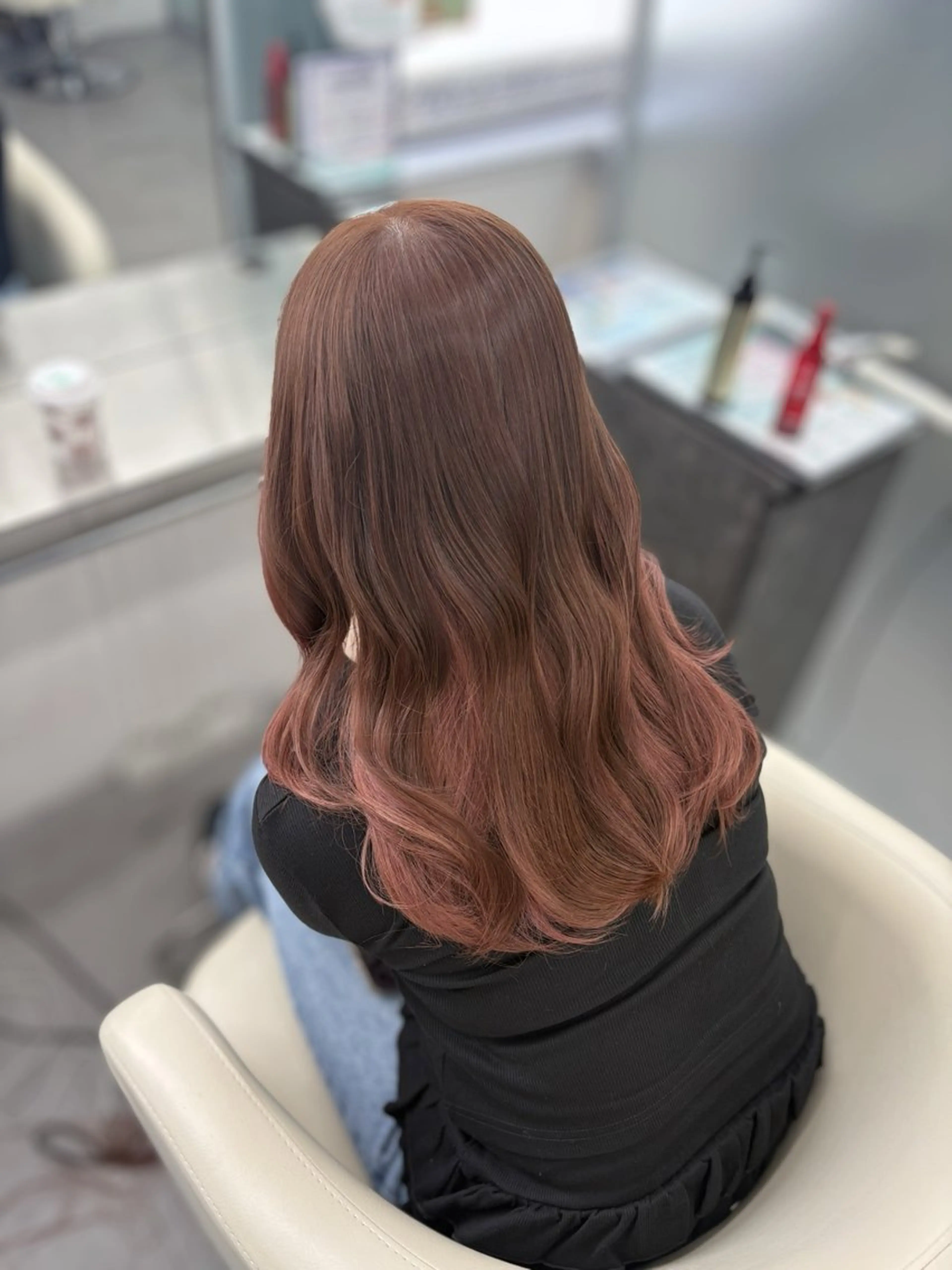 ミディアム カラー ヘアカラー トレンド甘めガーリー Mizuki☁️🫧のヘアスタイル