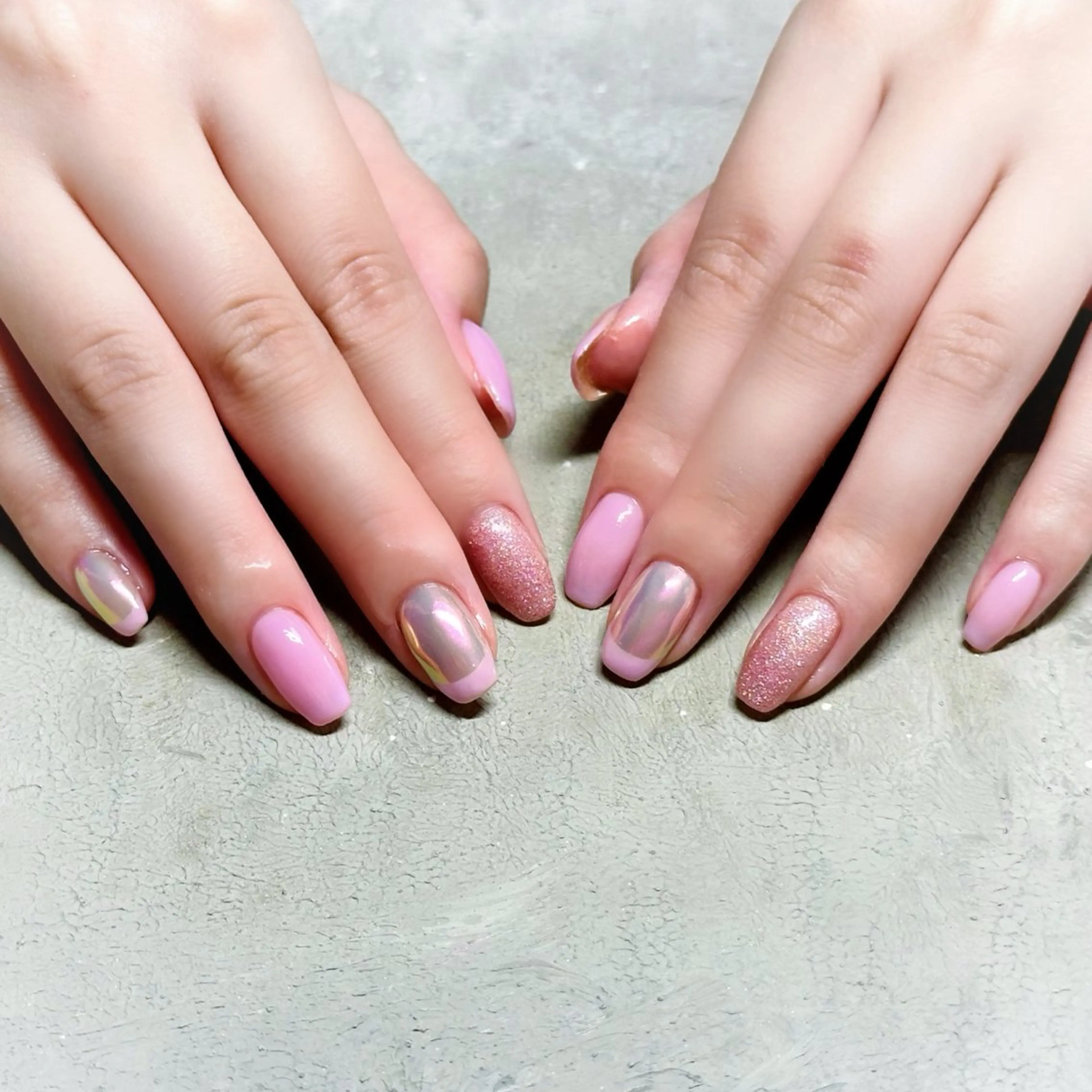 ネイル フレンチネイル ミラーネイル Éclat~エクラ~ Mizukiのネイルデザイン