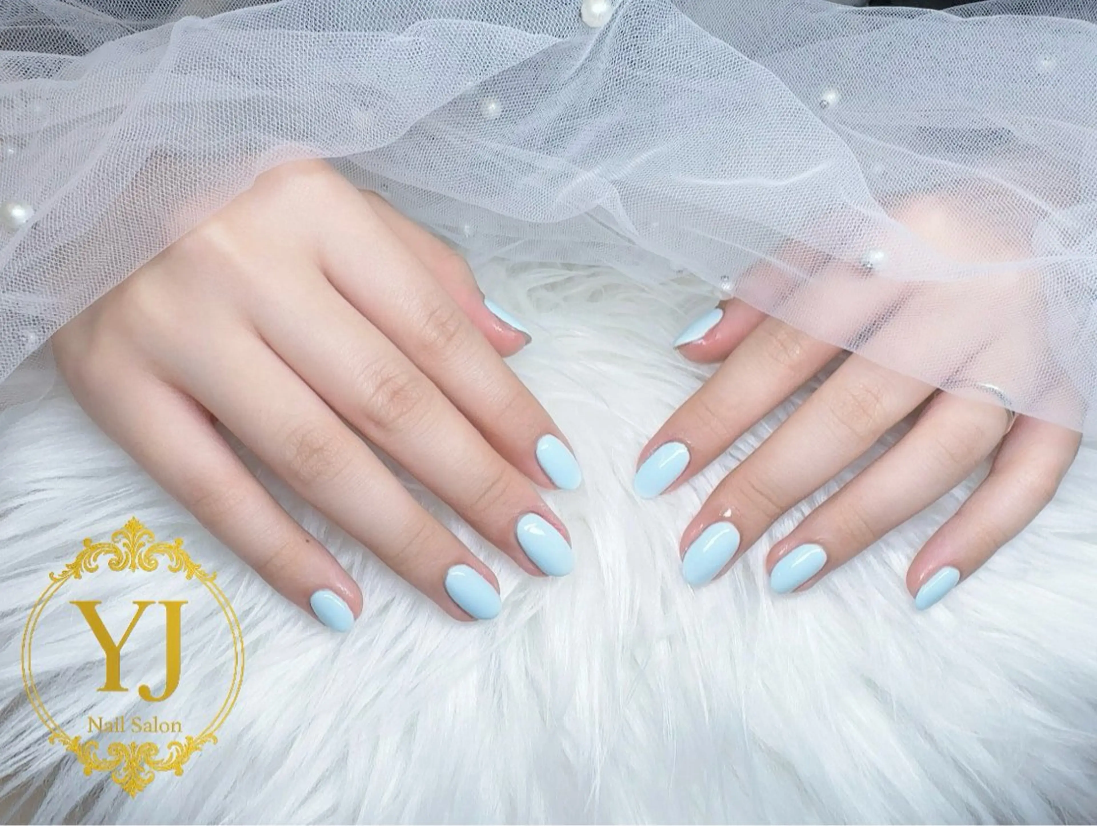 ネイル ブルー パステルネイル ハンドネイル YJ Nail Yumiのネイルデザイン