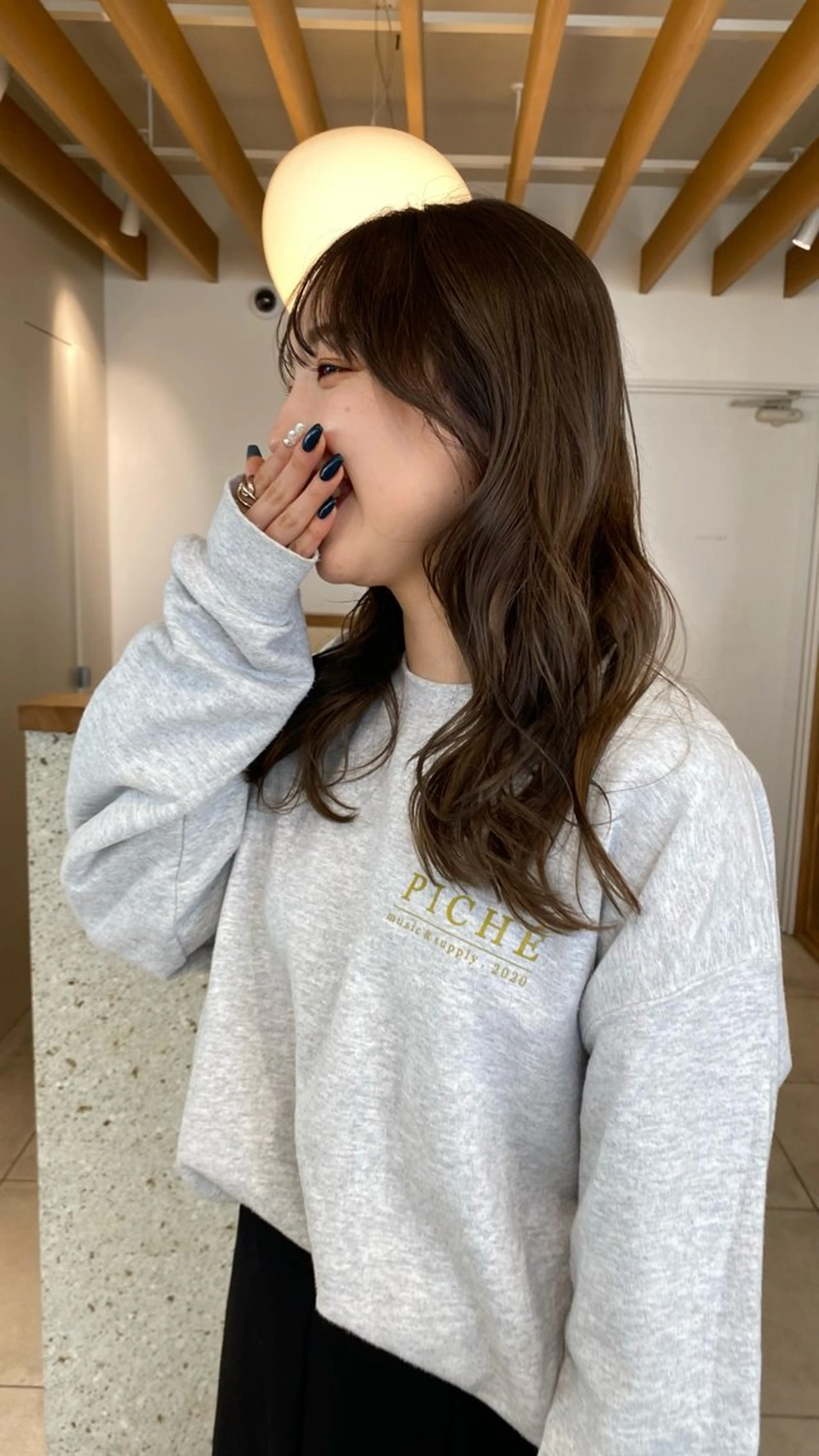 ロング ヘアカラー トリートメント 似合わせカットカラー りおなのヘアスタイル