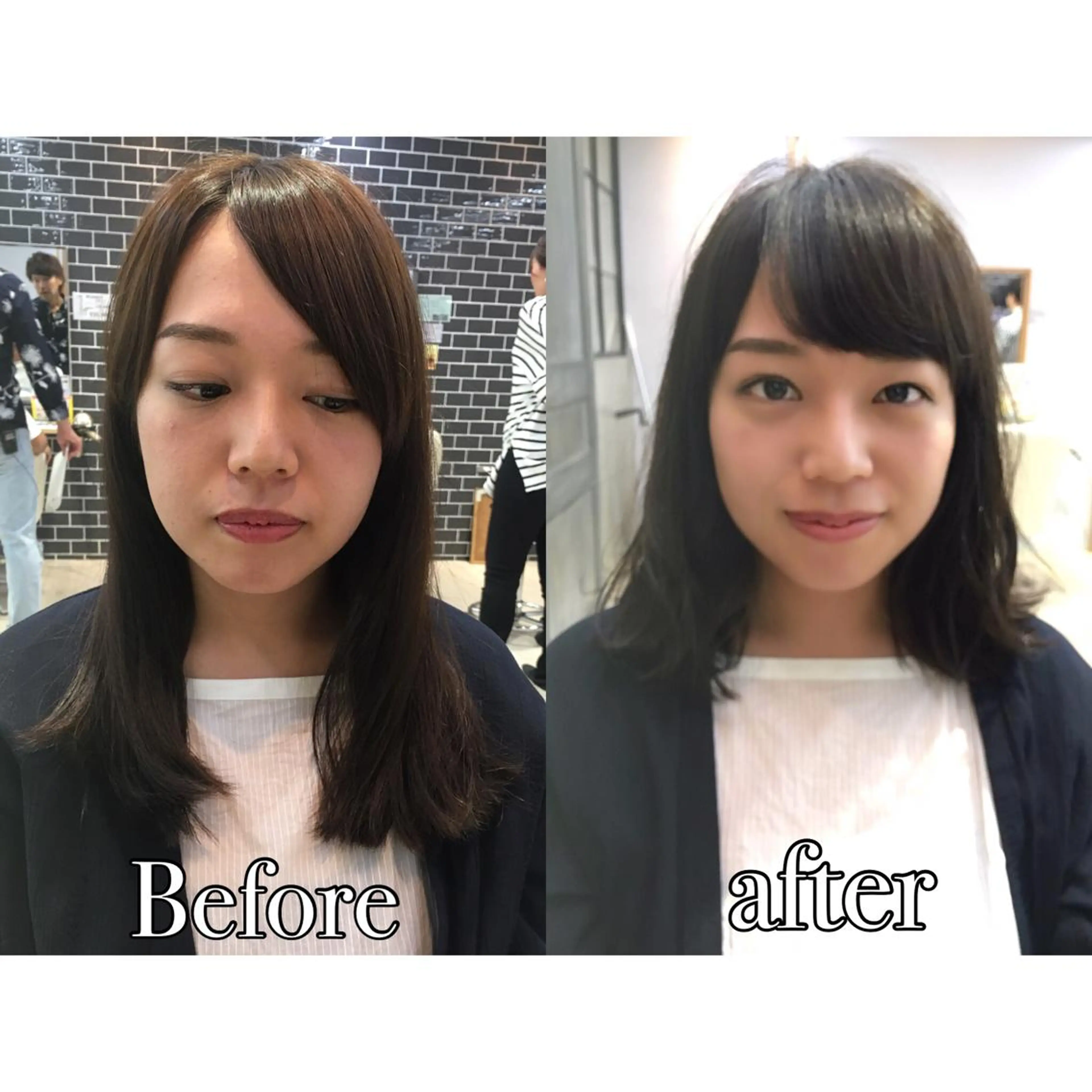 ミディアム カラー ラベンダーカラー ラベンダーグレー サイドバング 小顔カット 中村 美穂のヘアスタイル