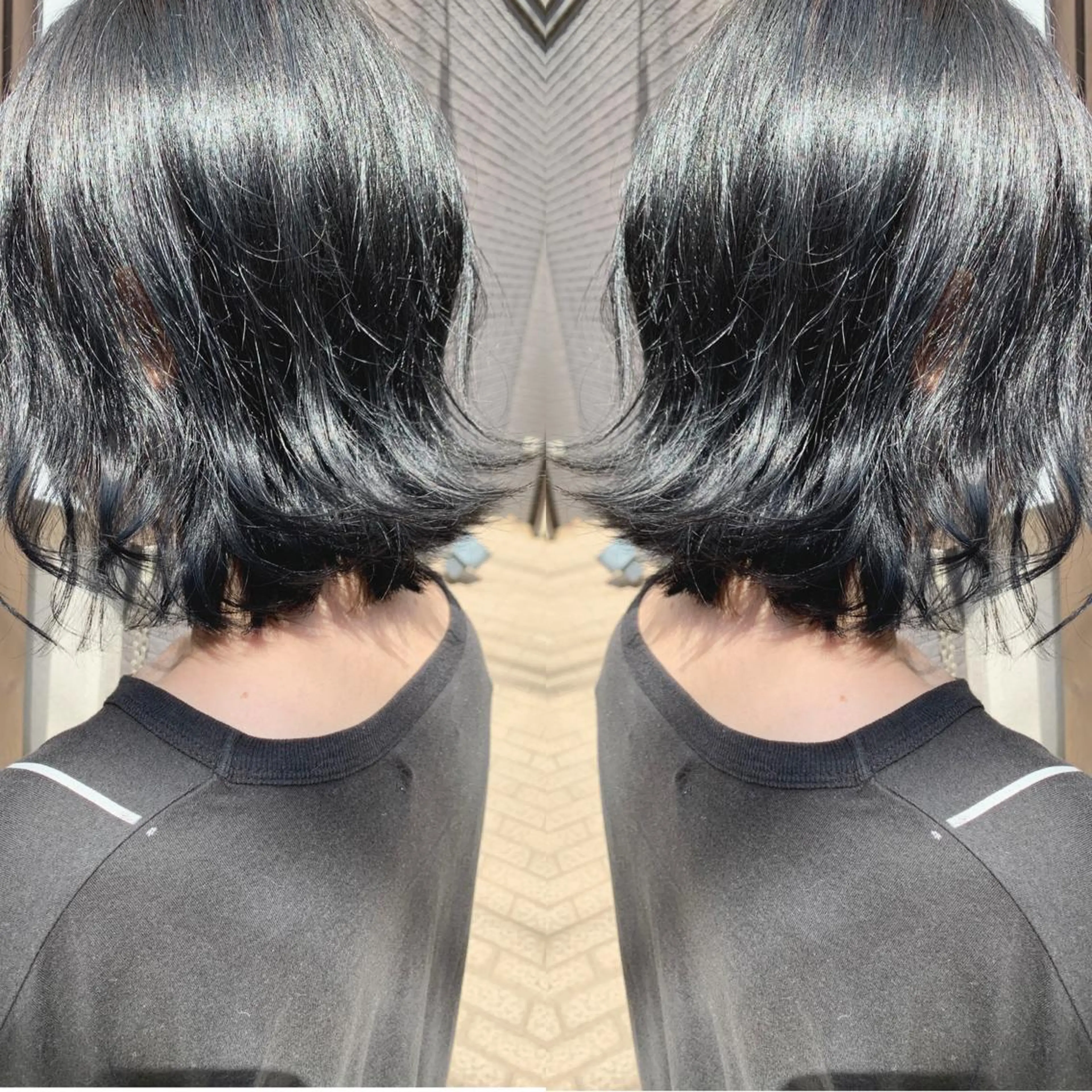 ミディアム ボブ 外ハネヘア カット ヘアカラー H所属・H (エイチ) 烏丸御池店のヘアスタイル