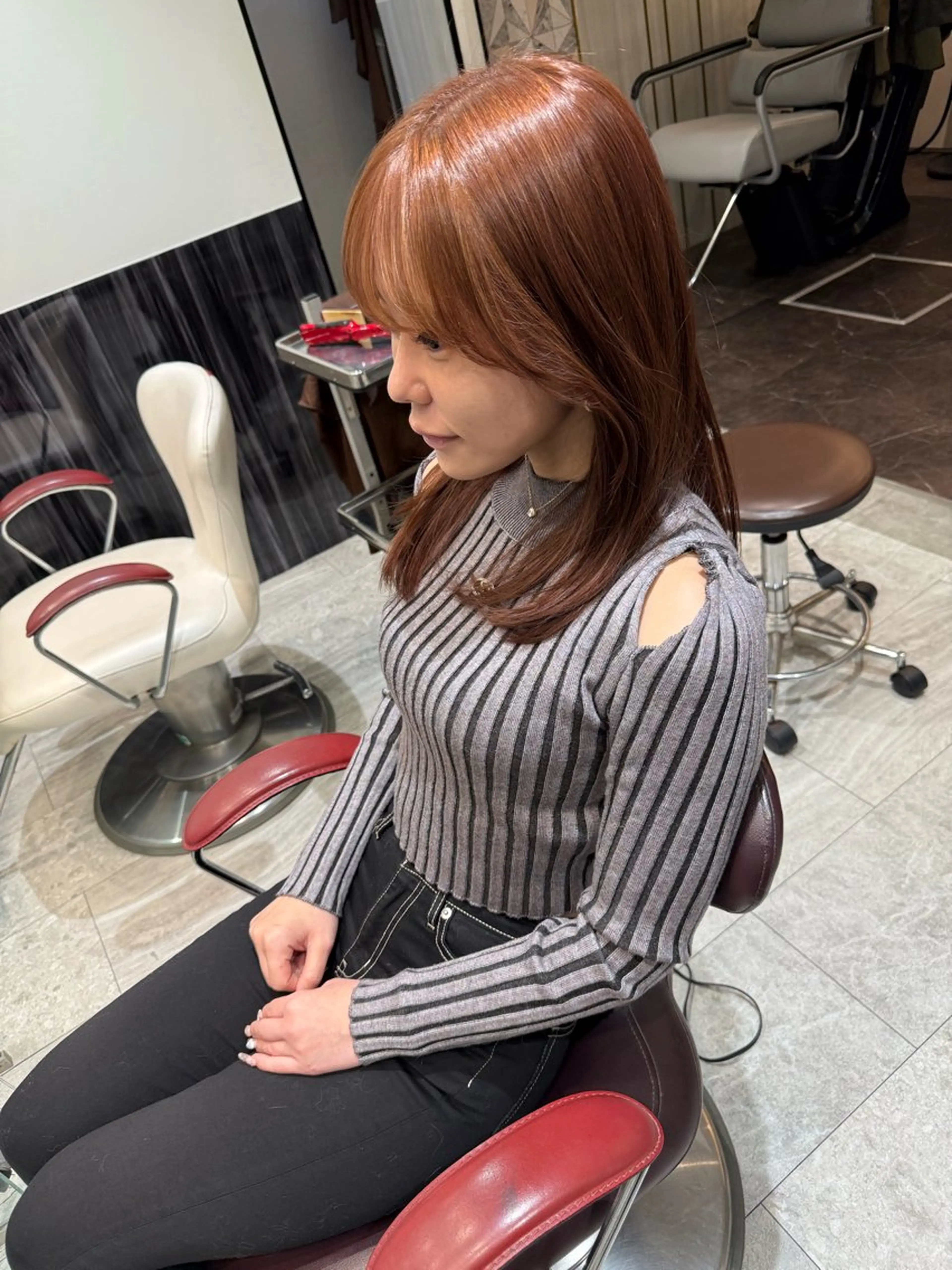 セミロング カット 縮毛矯正 トリートメント ヘアセット ✨上村 潤平✨メンズヘア✨のヘアスタイル