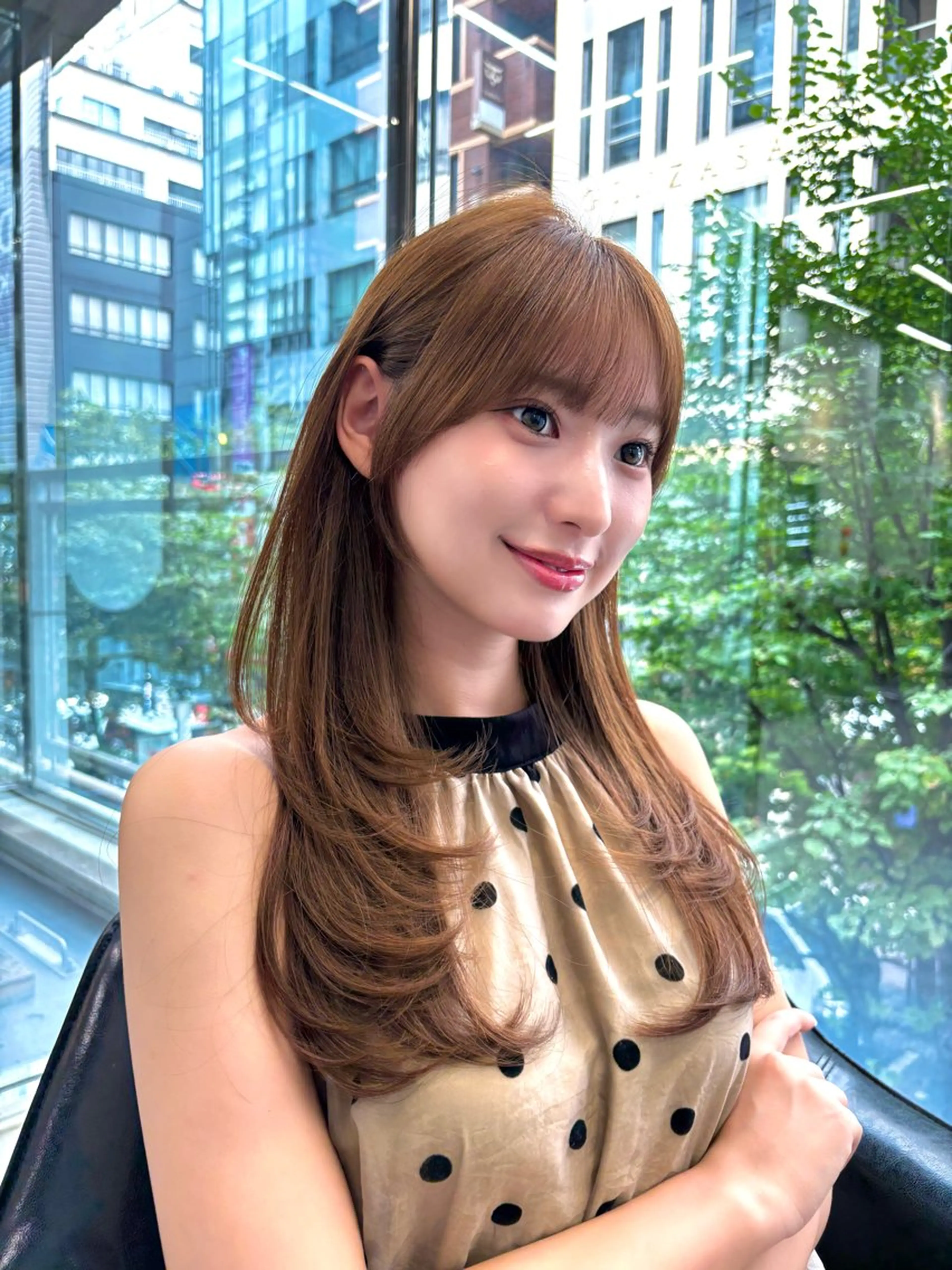 セミロング ワンカールレイヤー 顔周り☺︎shunのヘアスタイル