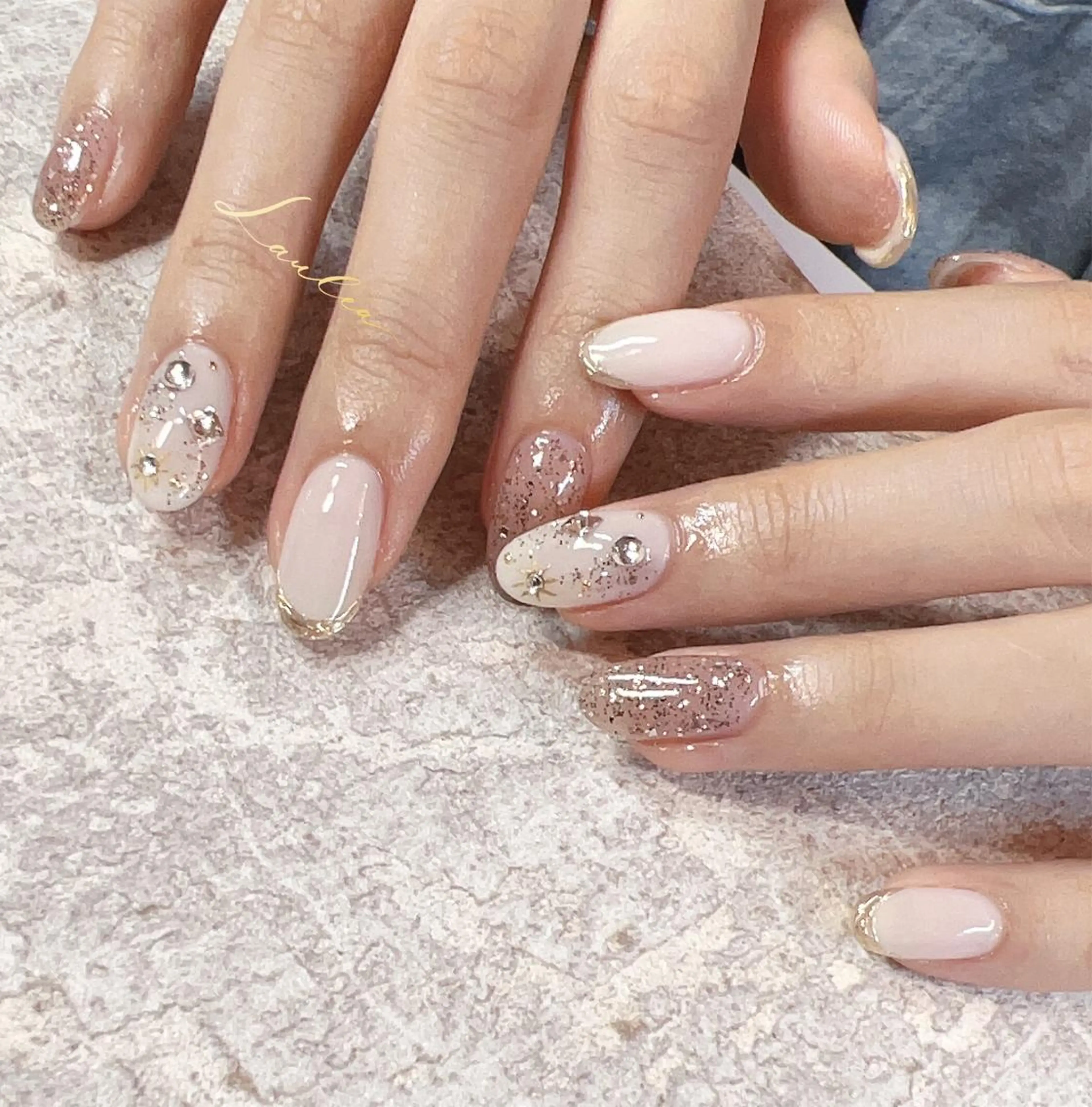 ネイル フットネイル 韓国ネイル ハンドネイル nail salon Lauleaのネイルデザイン