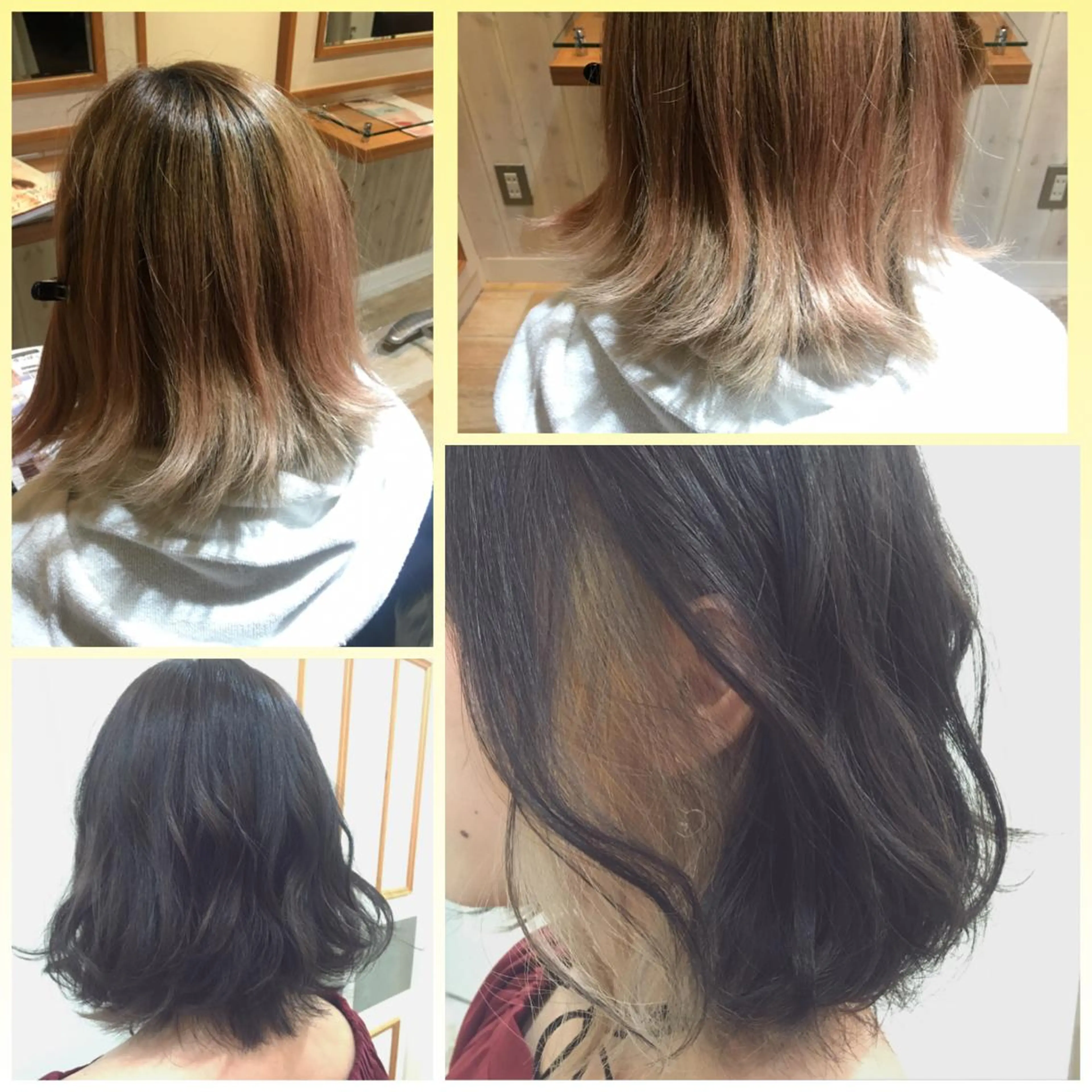 ミディアム セミロング カラー アッシュ ブリーチ ハイトーンカラー インナーカラー 顔周りカット 代表🎀 ふわモテ愛 され髪🩷yumiのヘアスタイル