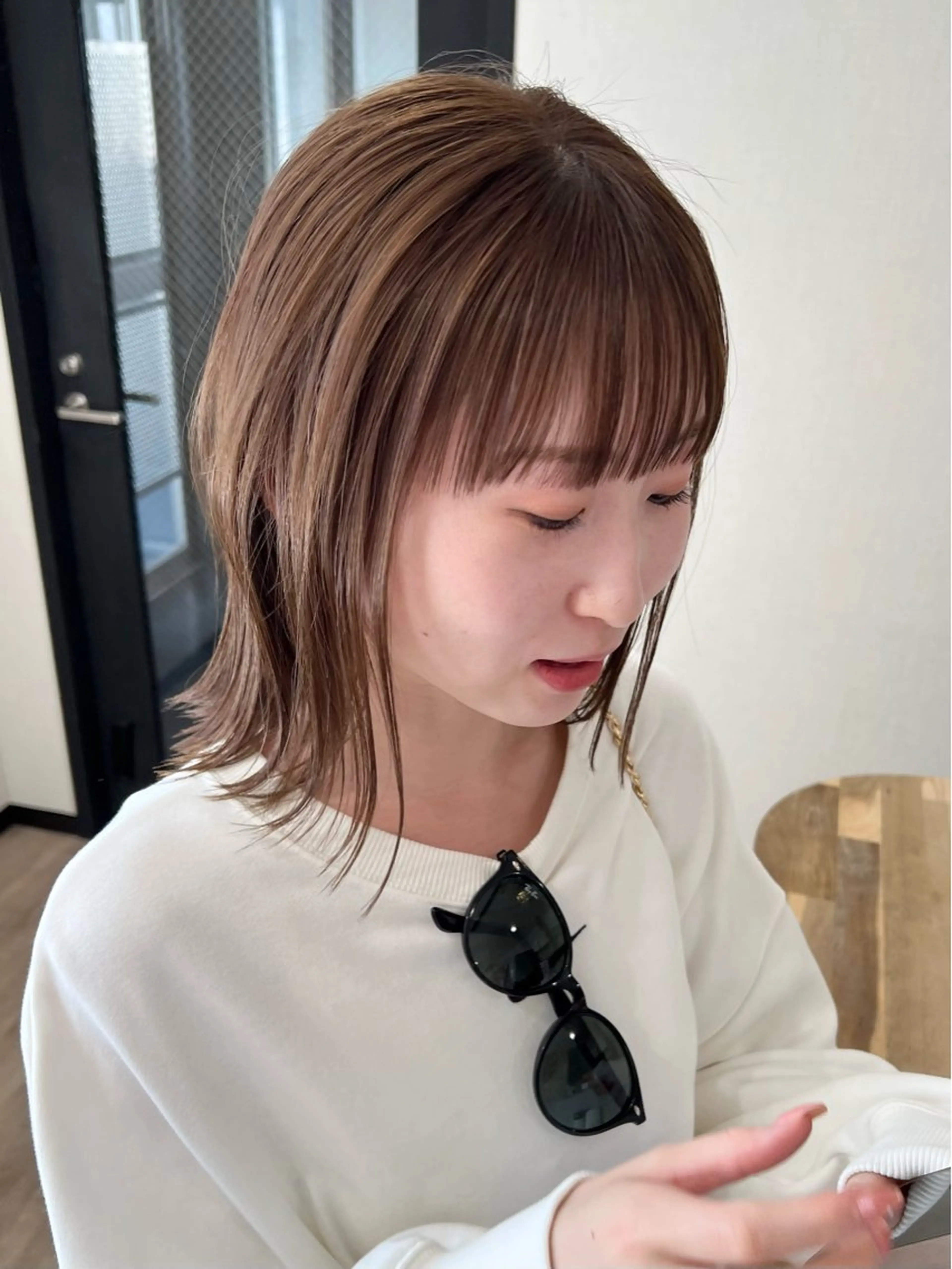 ミディアム カラー カット ヘアカラー トリートメント 🌱小顔魅せショート 髪質改善カラー/泉綺のヘアスタイル