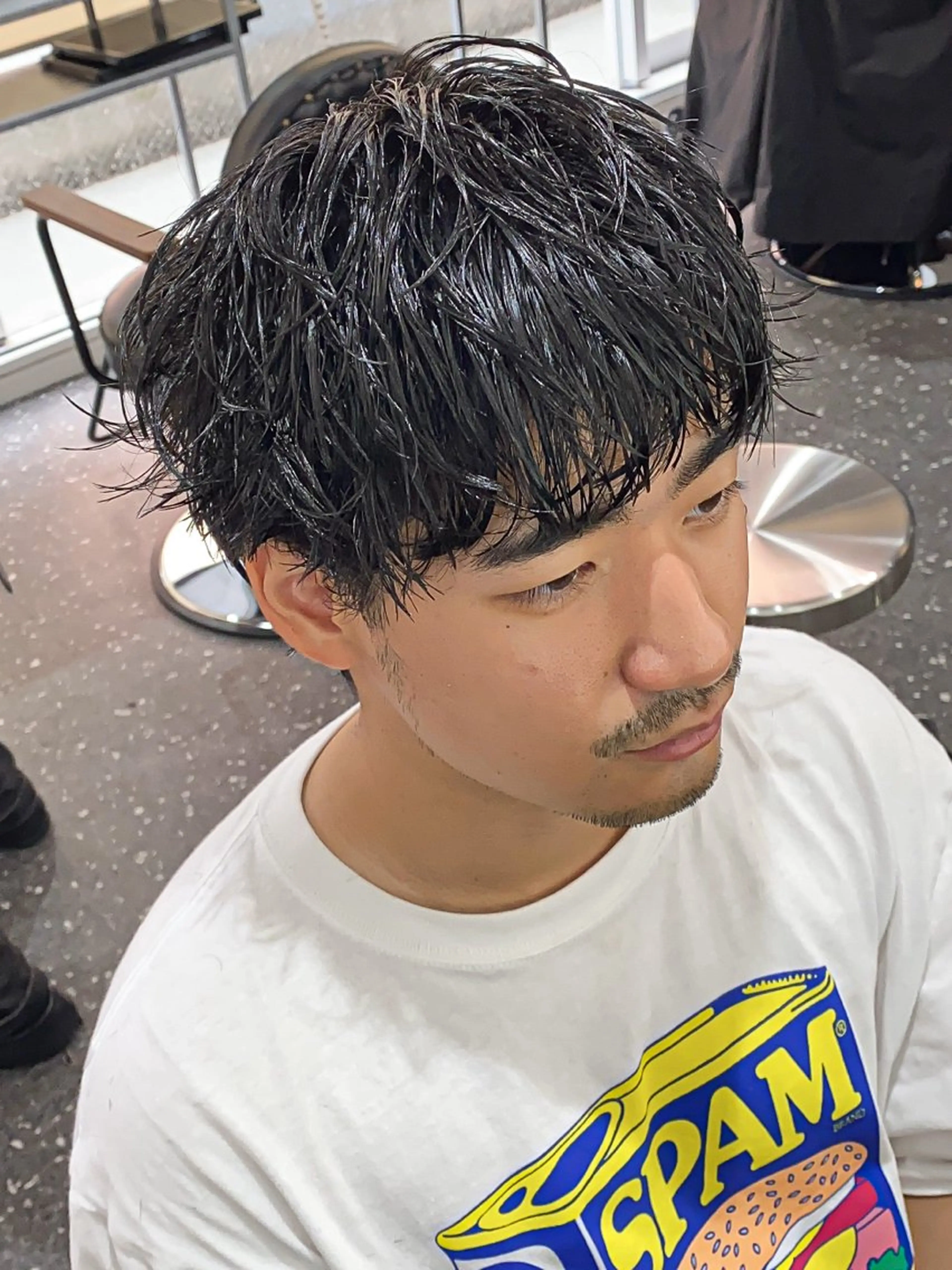 ショート メンズ パーマ/ダブルカラー ブリーチ⭐️海斗のヘアスタイル