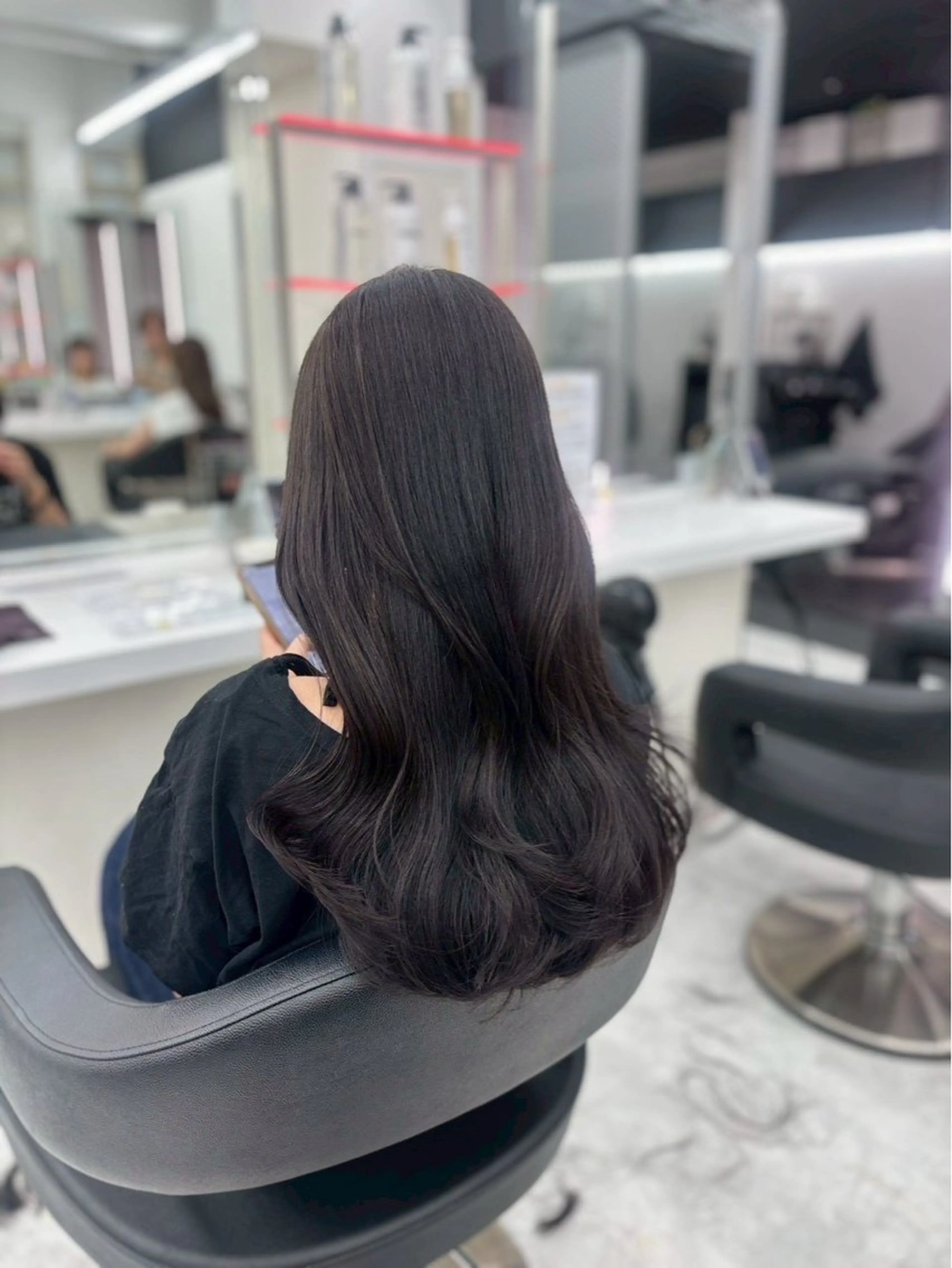 ロング ヘアカラー 韓国ワンホン透明感 カラー✨🖤ここあのヘアスタイル