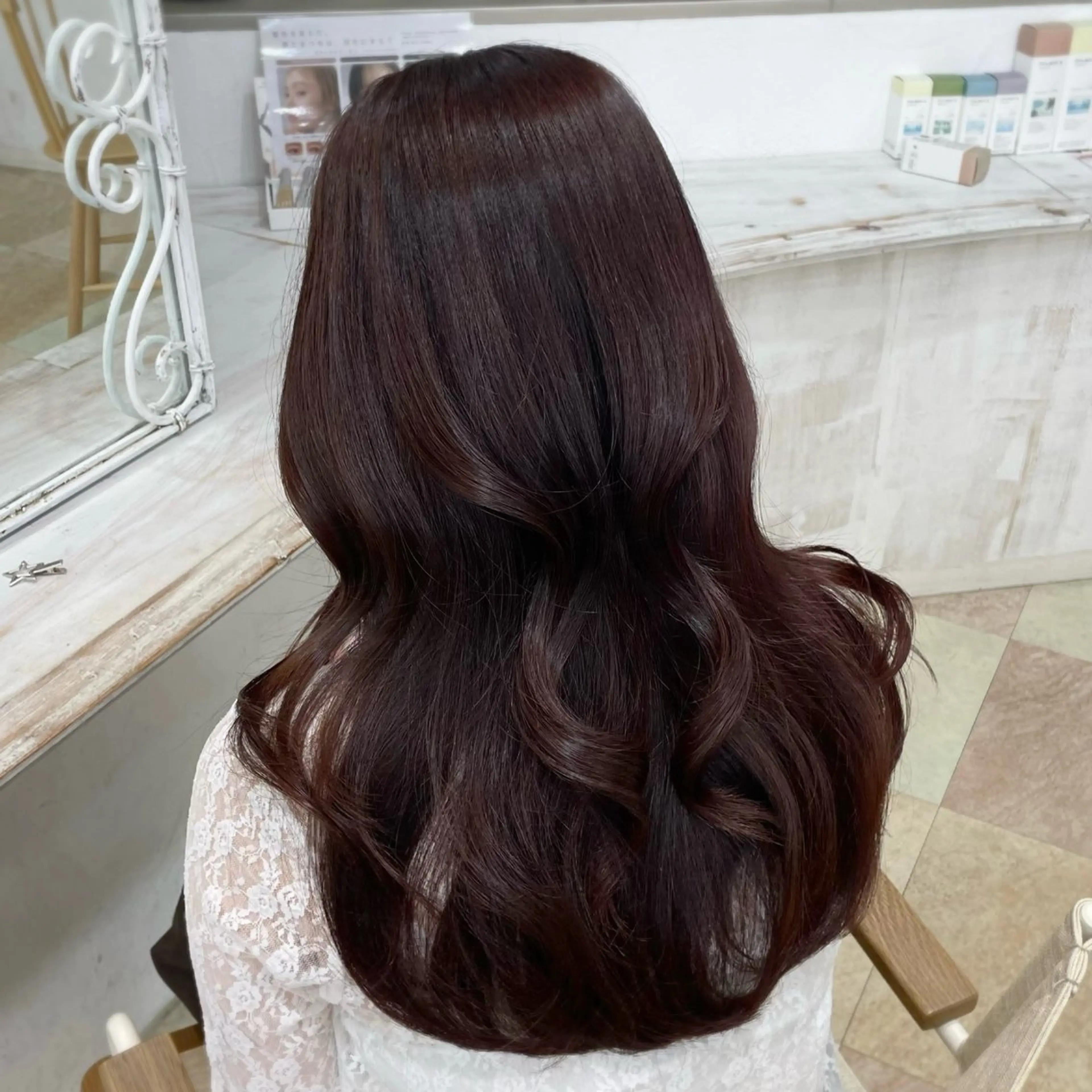 セミロング カラー レッドカラー 🫧あやね/カットモ デル/仙台美容室🫧のヘアスタイル