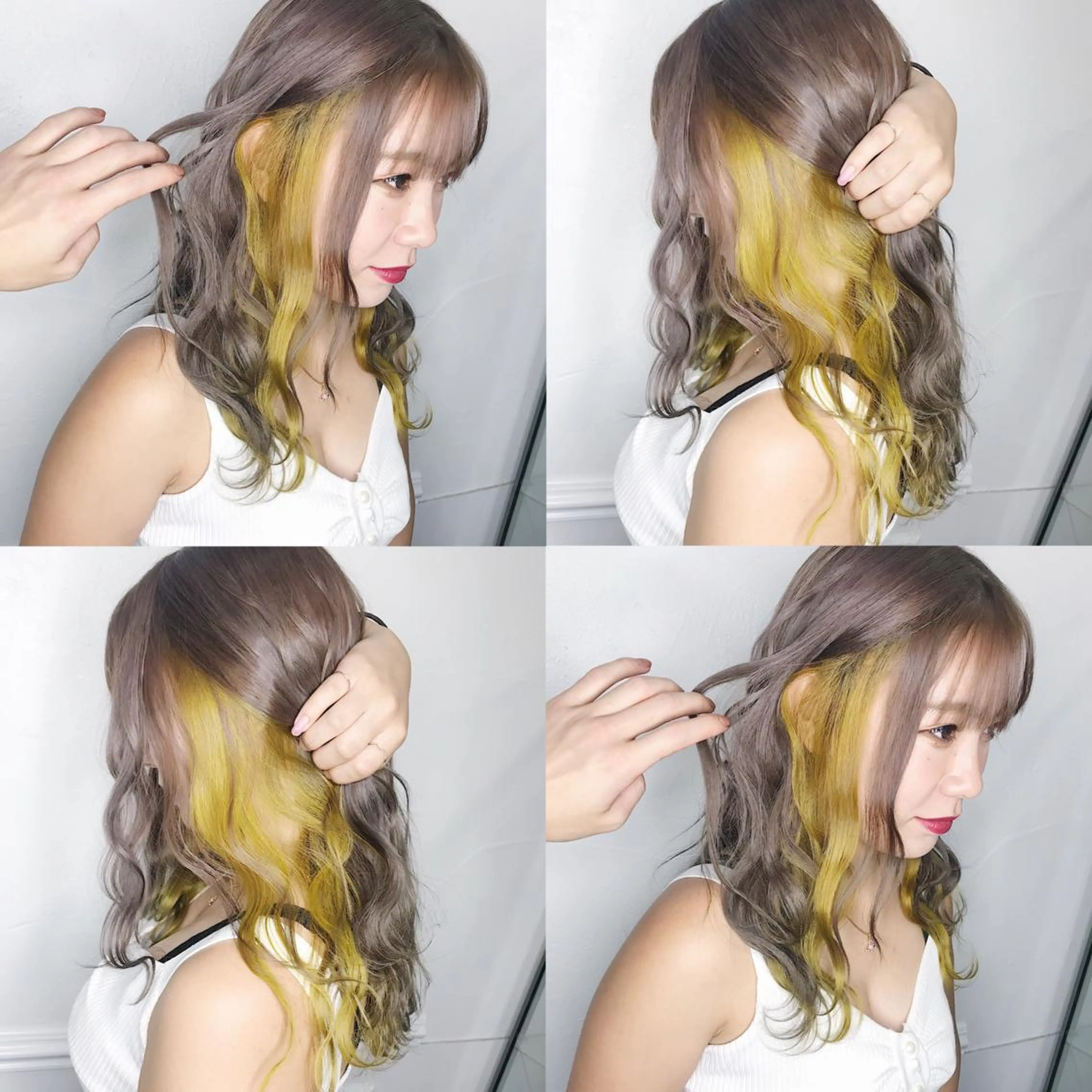 セミロング カラー ヘアアレンジ ヘアカラー トリートメント TAKUMAブリーチ /切りっぱなし🪽のヘアスタイル