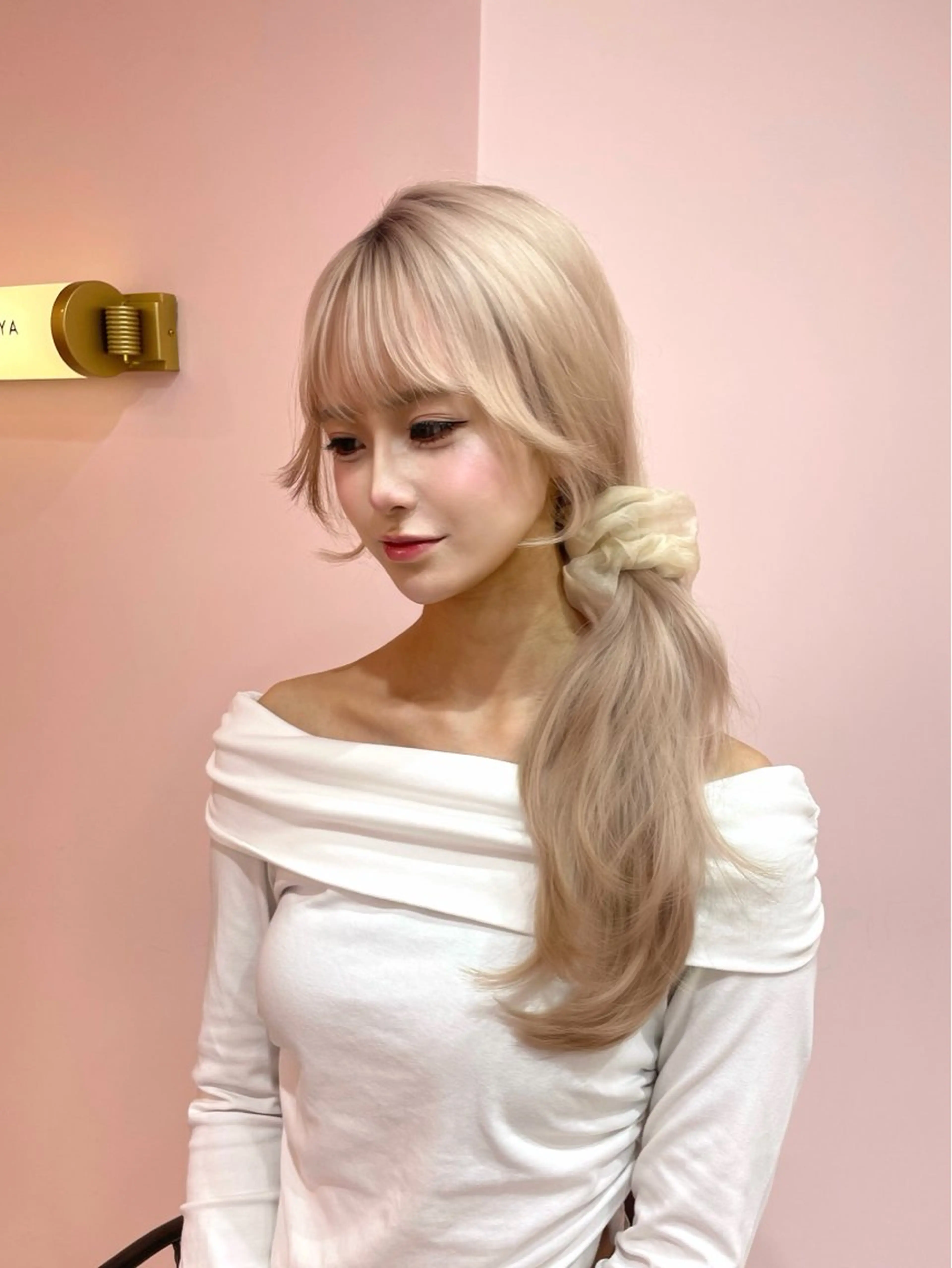 セミロング チョコレートブラウン くびれヘア 韓国風ヘア カット ヘアカラー 渋谷/韓国ヘア/ 顔まわり♡Ayakaのヘアスタイル