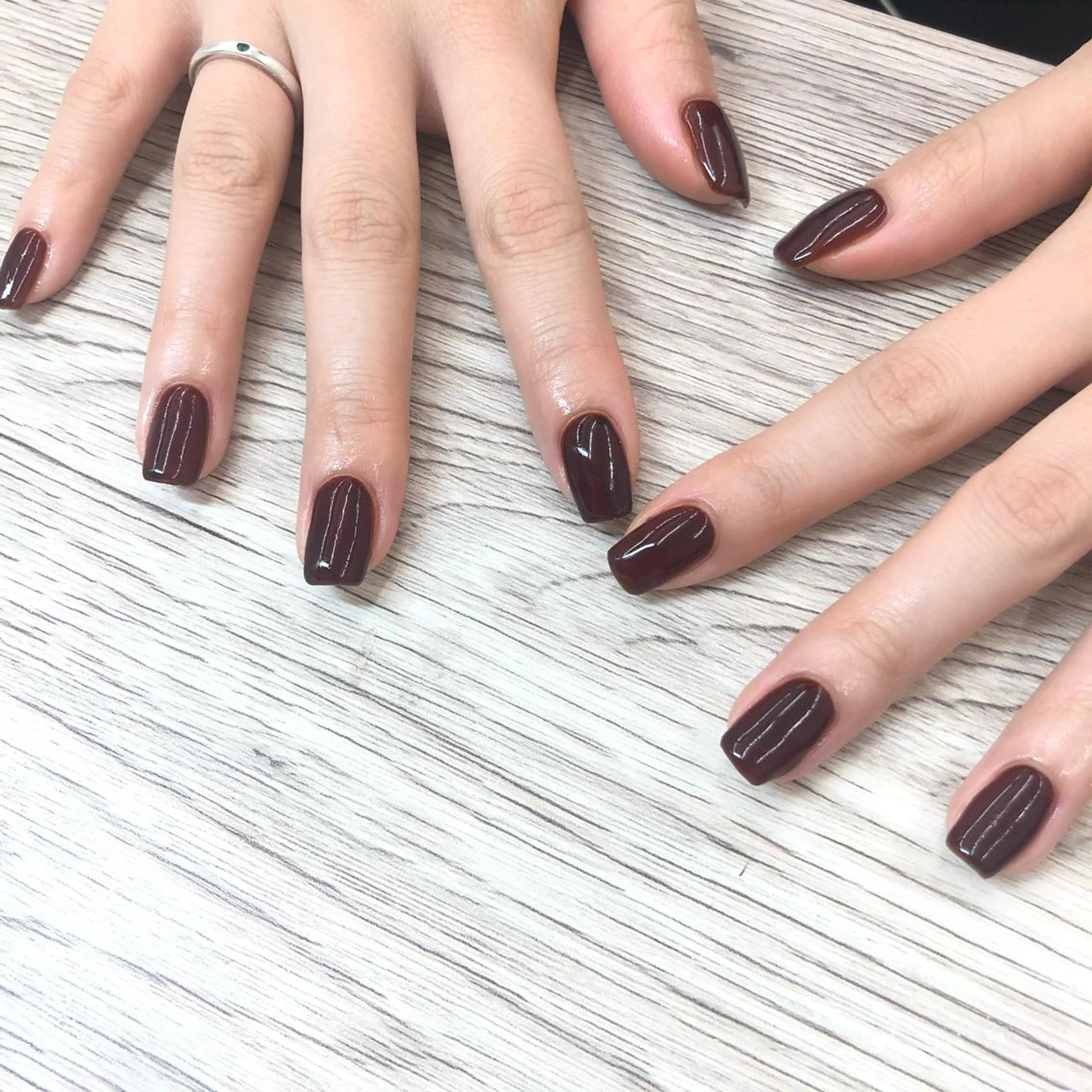 ネイル ブラウン 赤色 ハンドネイル 🎀AYAKO 🎀中韓ネイルのネイルデザイン