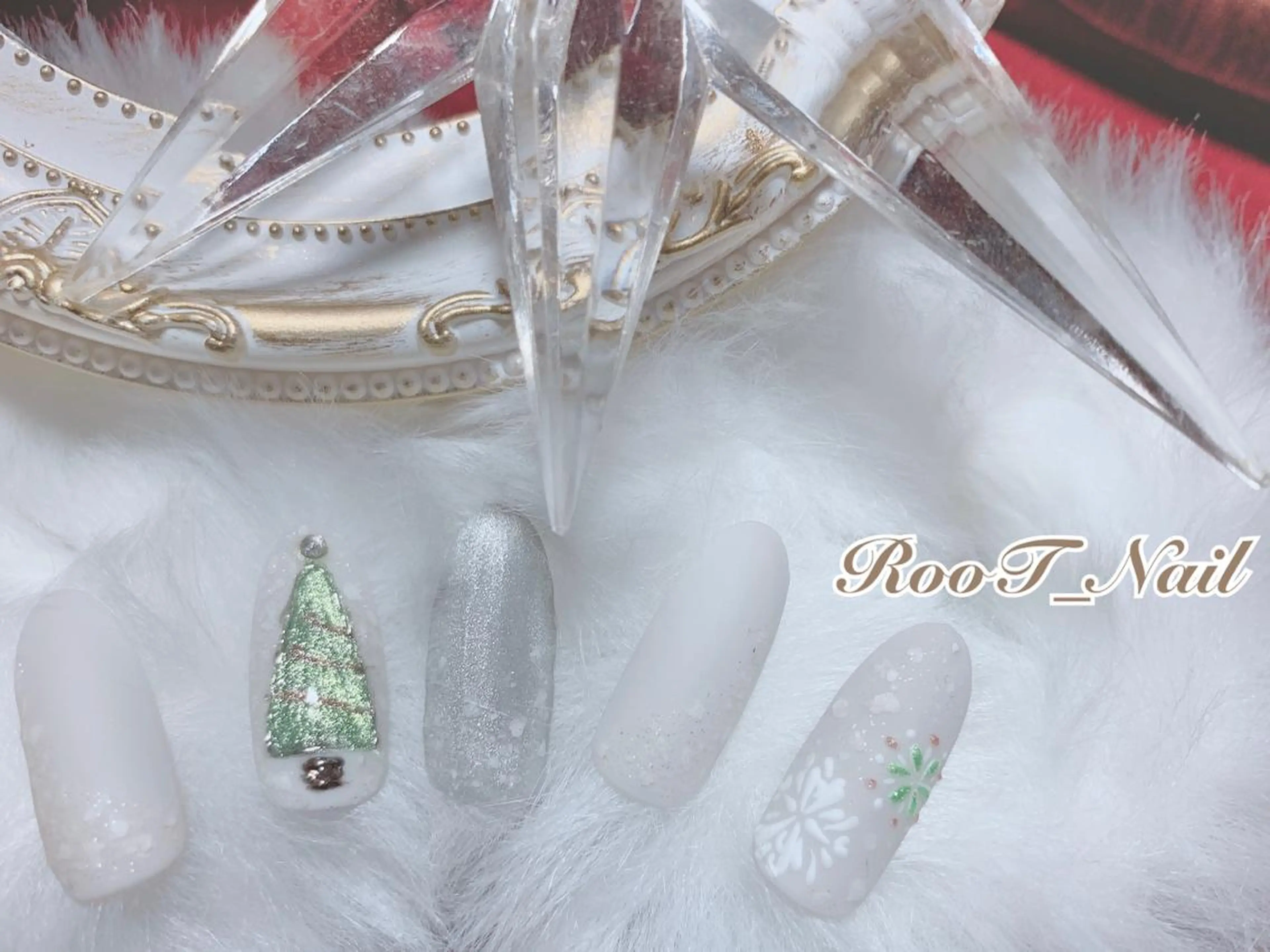 メンズ ネイル クリスマス 冬ネイル クリスマス ハンドネイル RooT Nailのネイルデザイン