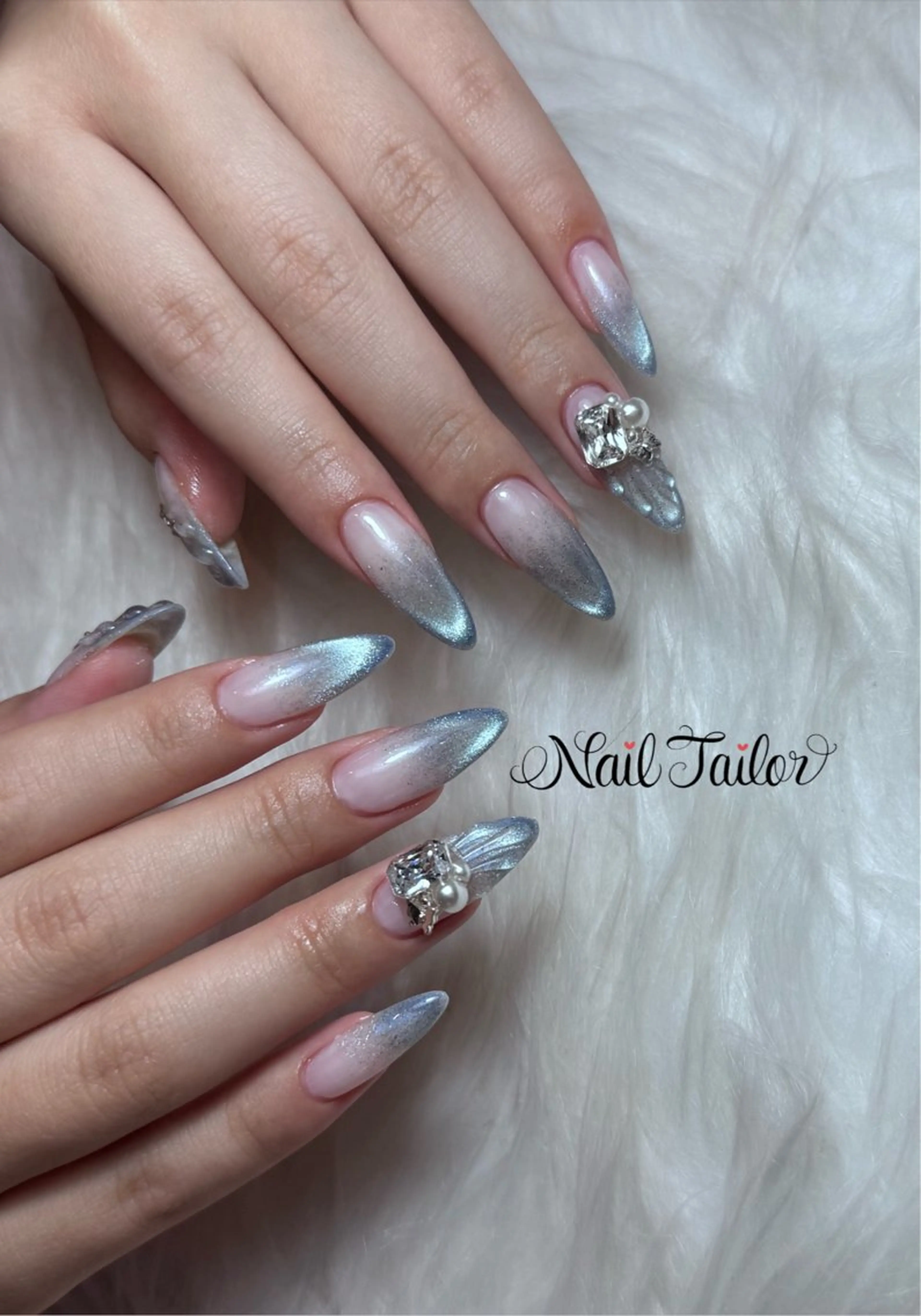 ネイル マグネットネイル ぷっくりネイル ブライダルネイル ハンドネイル NailTailor ネイルテイラーのネイルデザイン