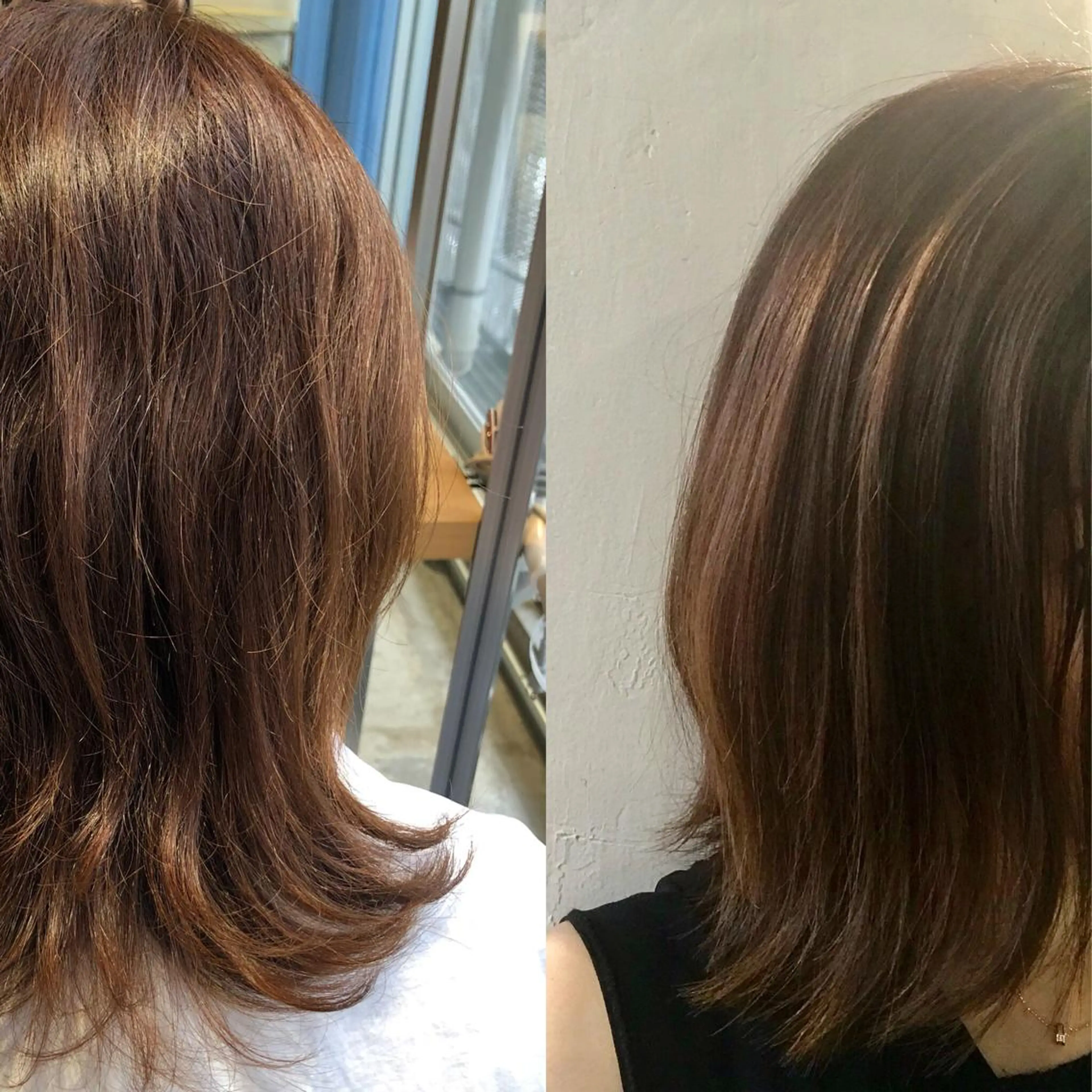 ミディアム パーマ 濱岡 恭子のヘアスタイル