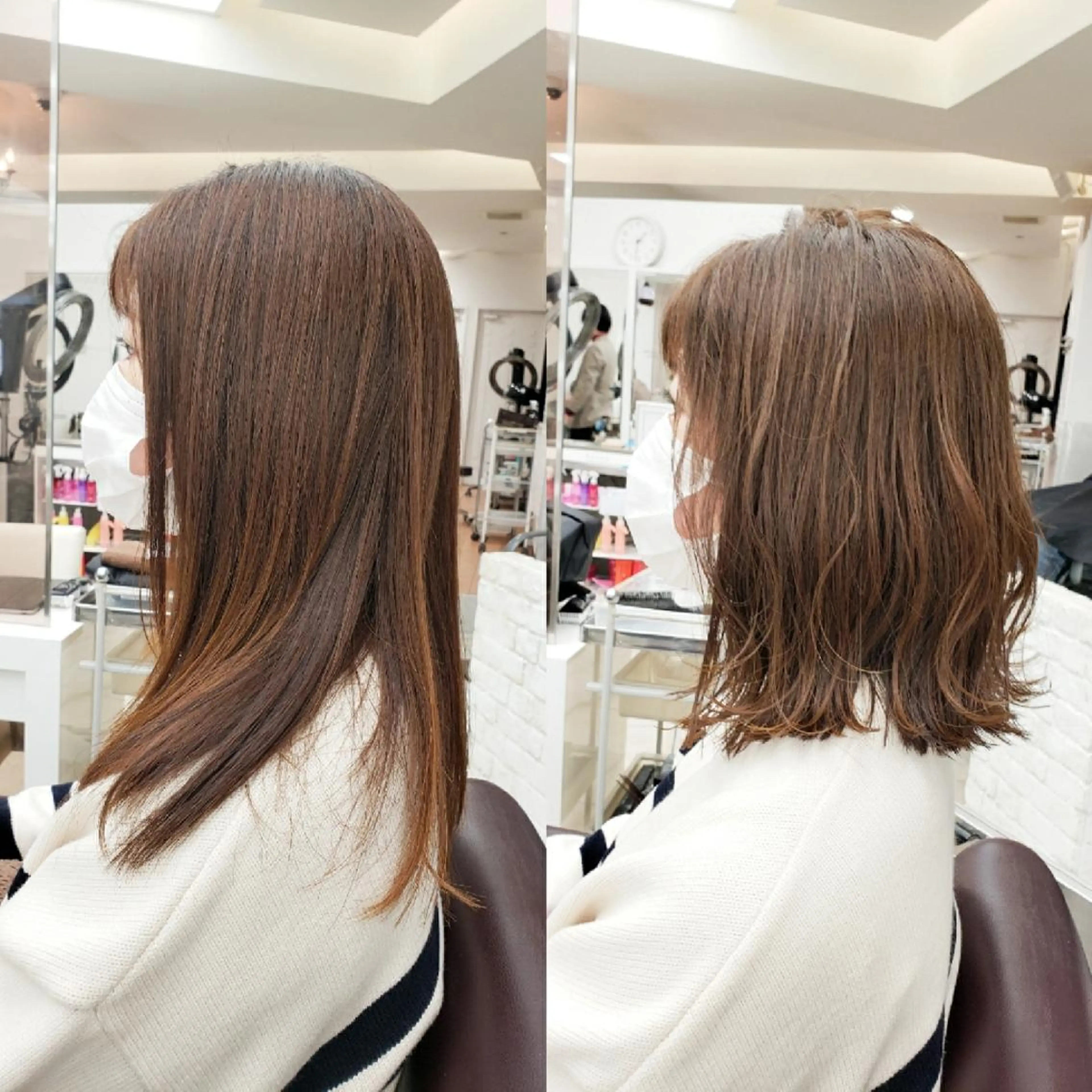 ミディアム カラー イルミナカラー 髪質改善 似合わせカット 縮毛矯正 トリートメント カット ヘアカラー トリートメント ボブ・ロブ　福田 泰久✂️✨のヘアスタイル