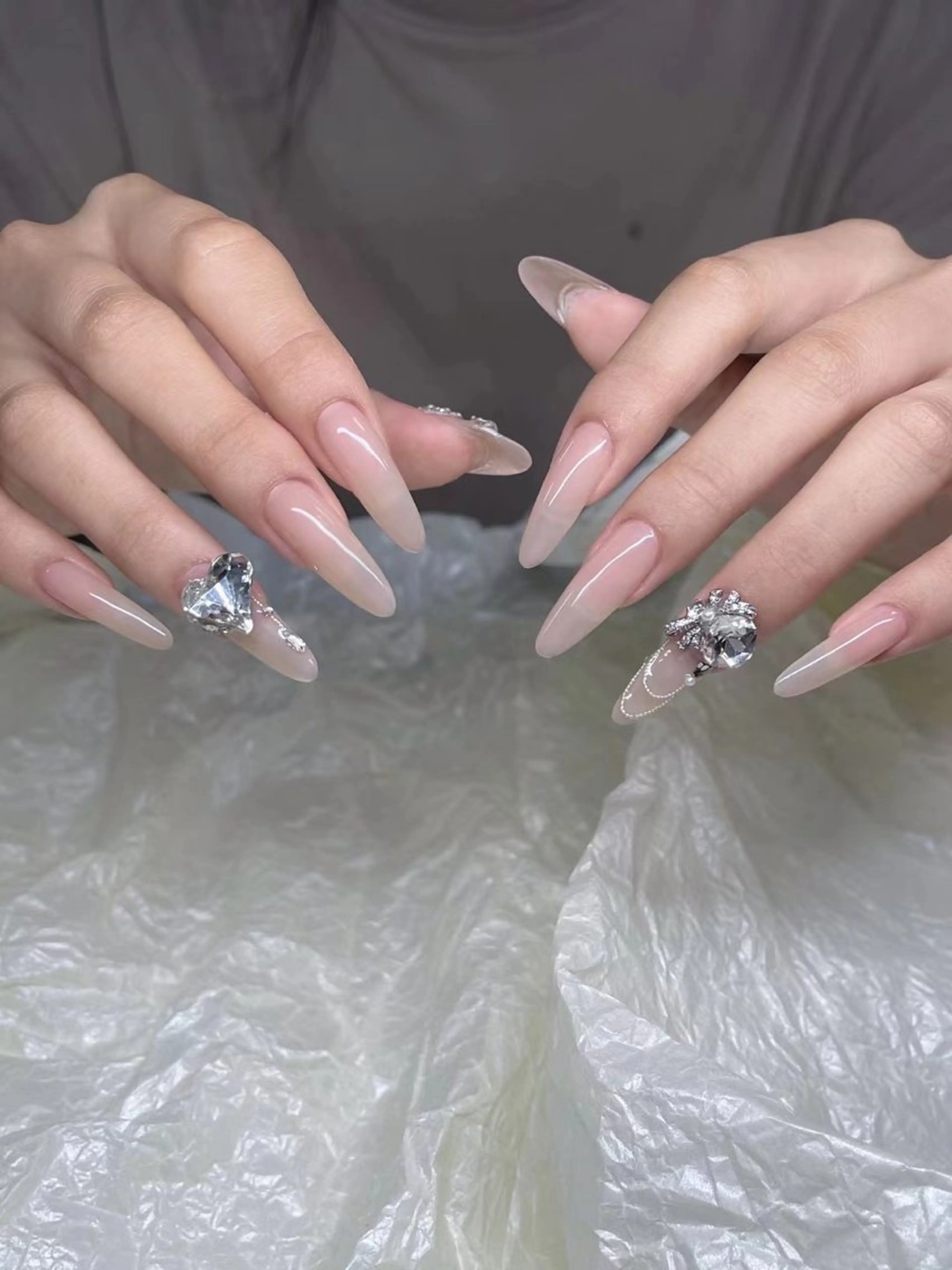 チップ+ジェル長さだしワンカラの写真