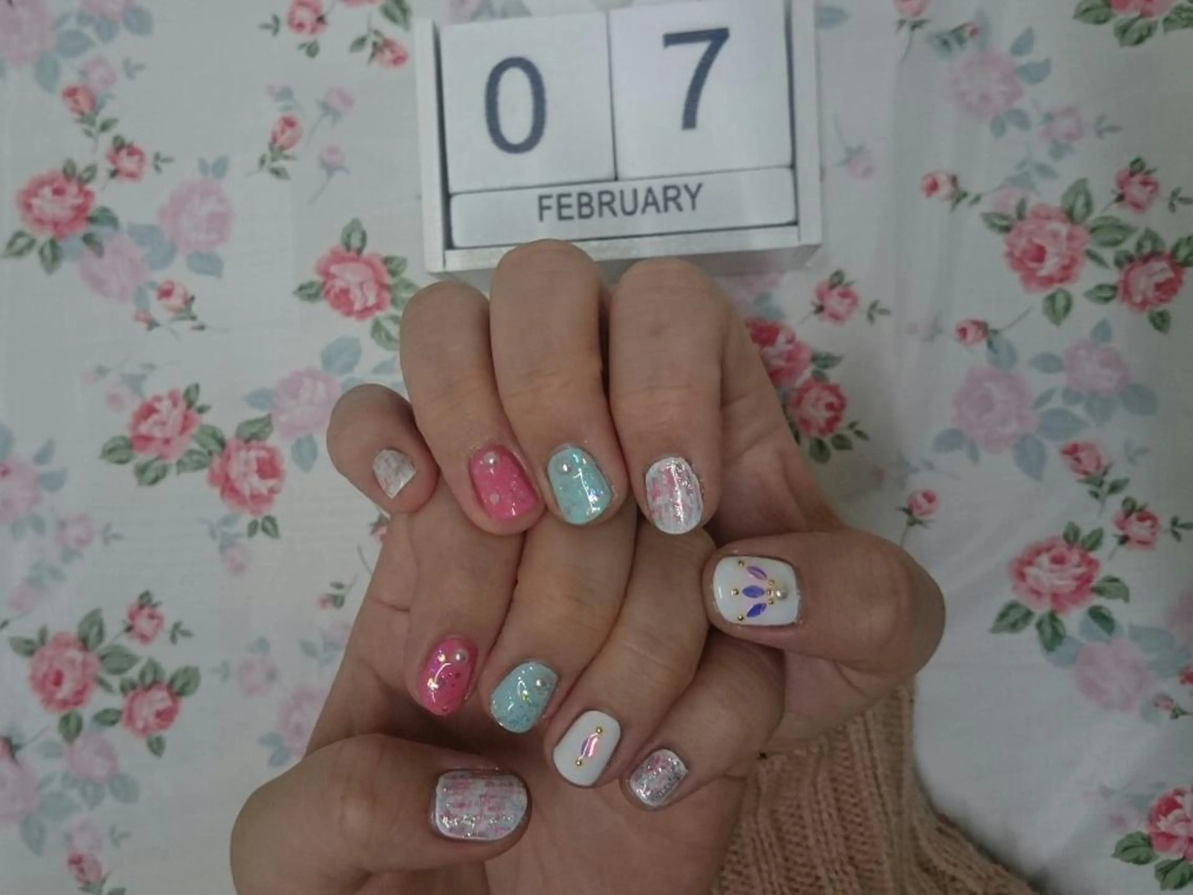 ネイル パステルネイル ツイードネイル JEWEL nailのネイルデザイン