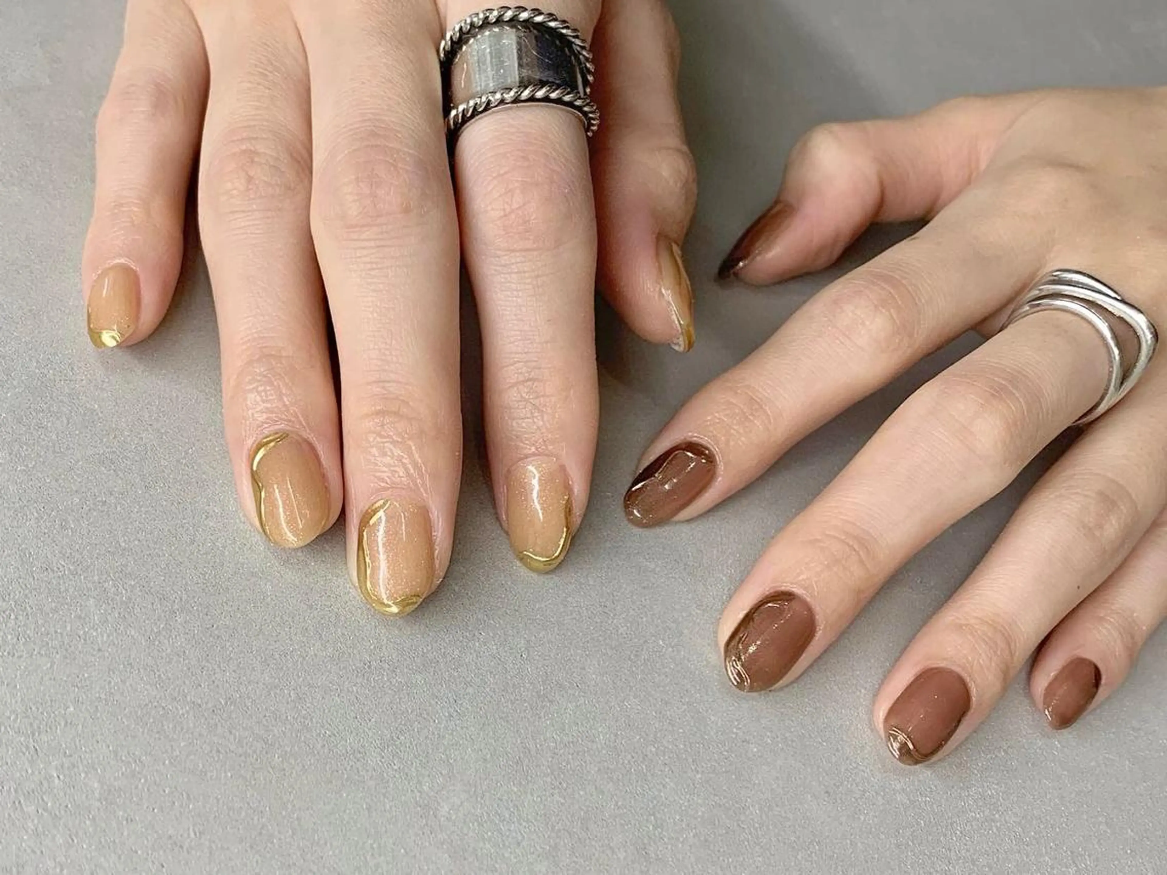ネイル ミラーネイル ハンドネイル 新宿ニュアンスネイル makotoのネイルデザイン