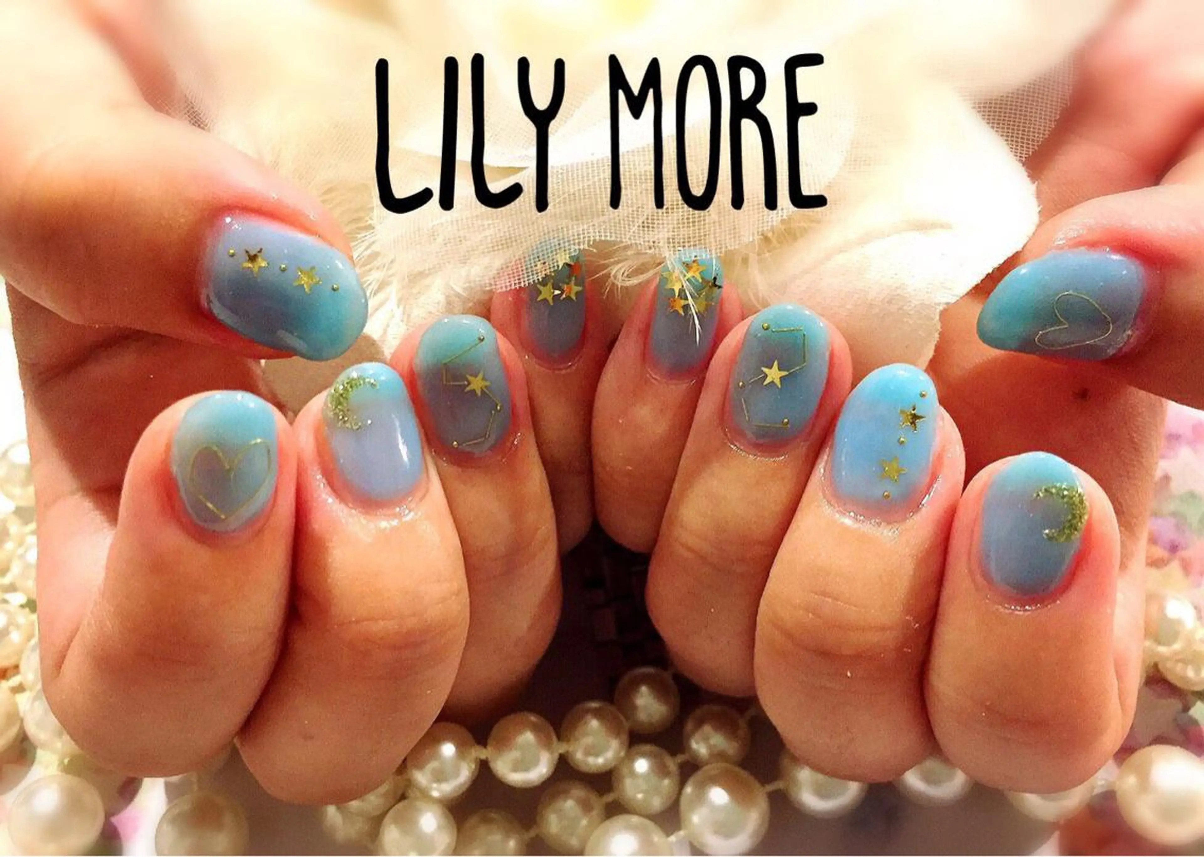 ネイル ブルー Lily closetのネイルデザイン