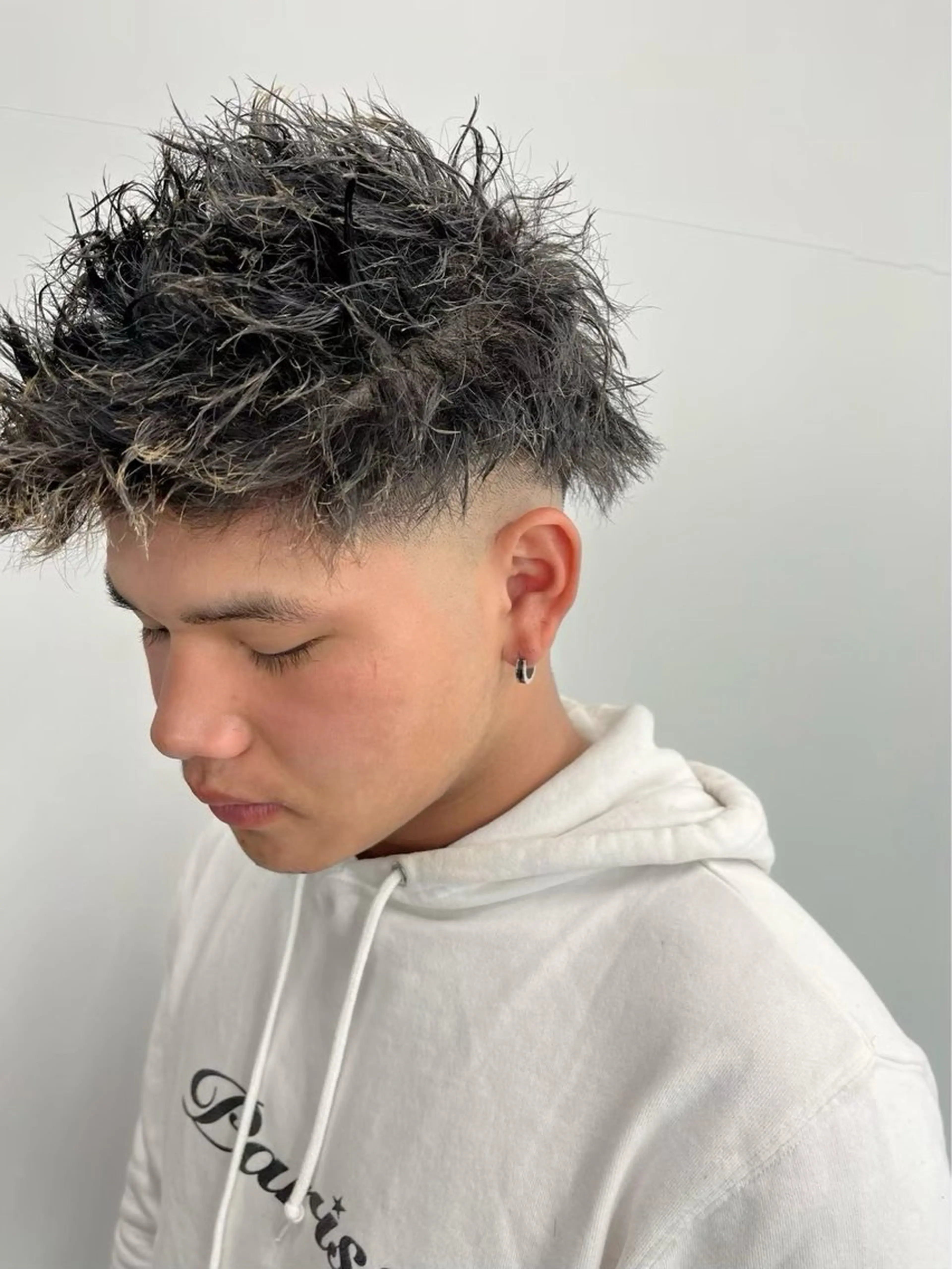 ショート パーマ メンズ カット パーマ ニュアンスパーマ/ ウルフ/ときなのヘアスタイル