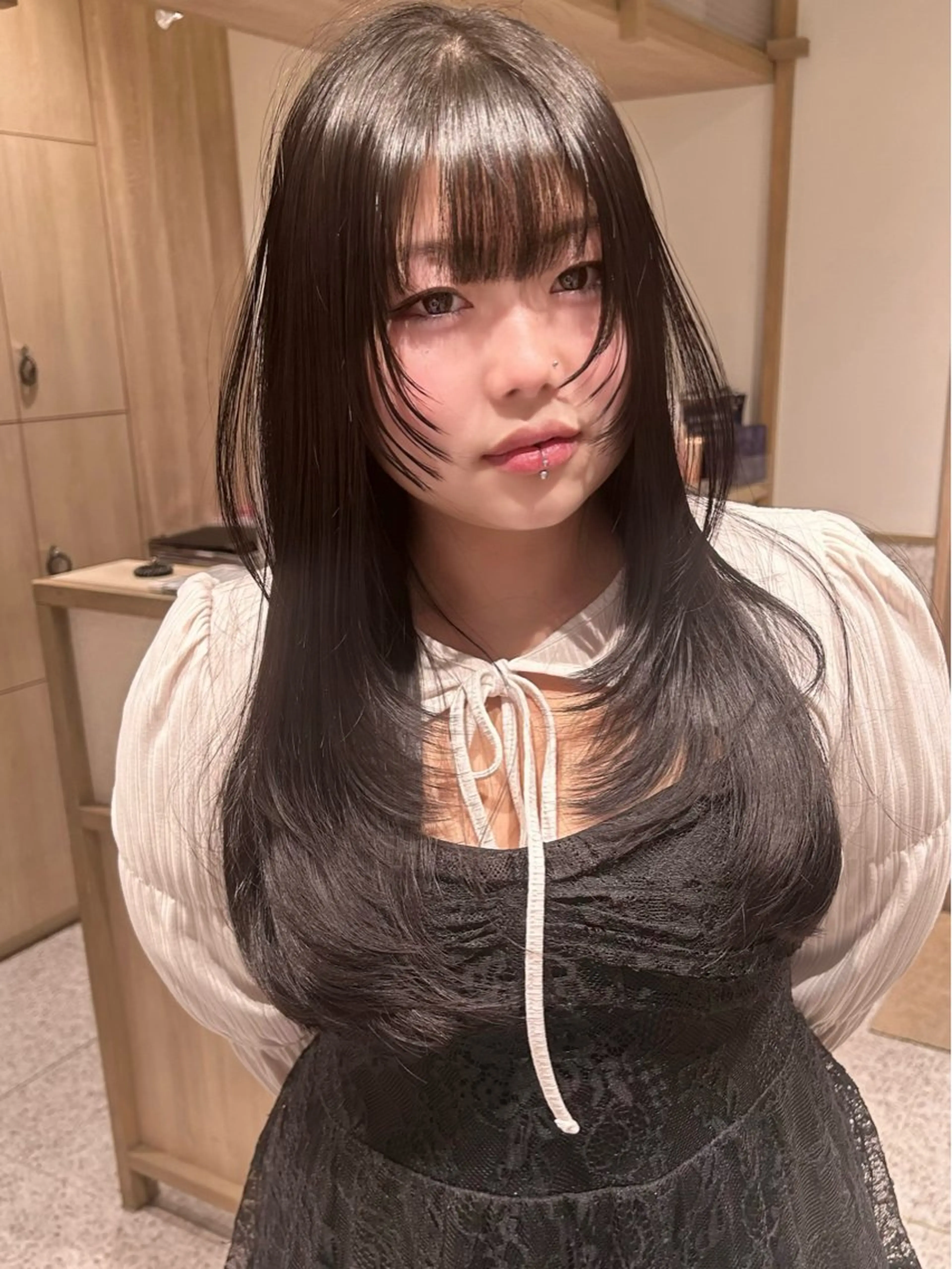 ロング カラー ヘアアレンジ カット トレンドlayer cut💐mihoのヘアスタイル