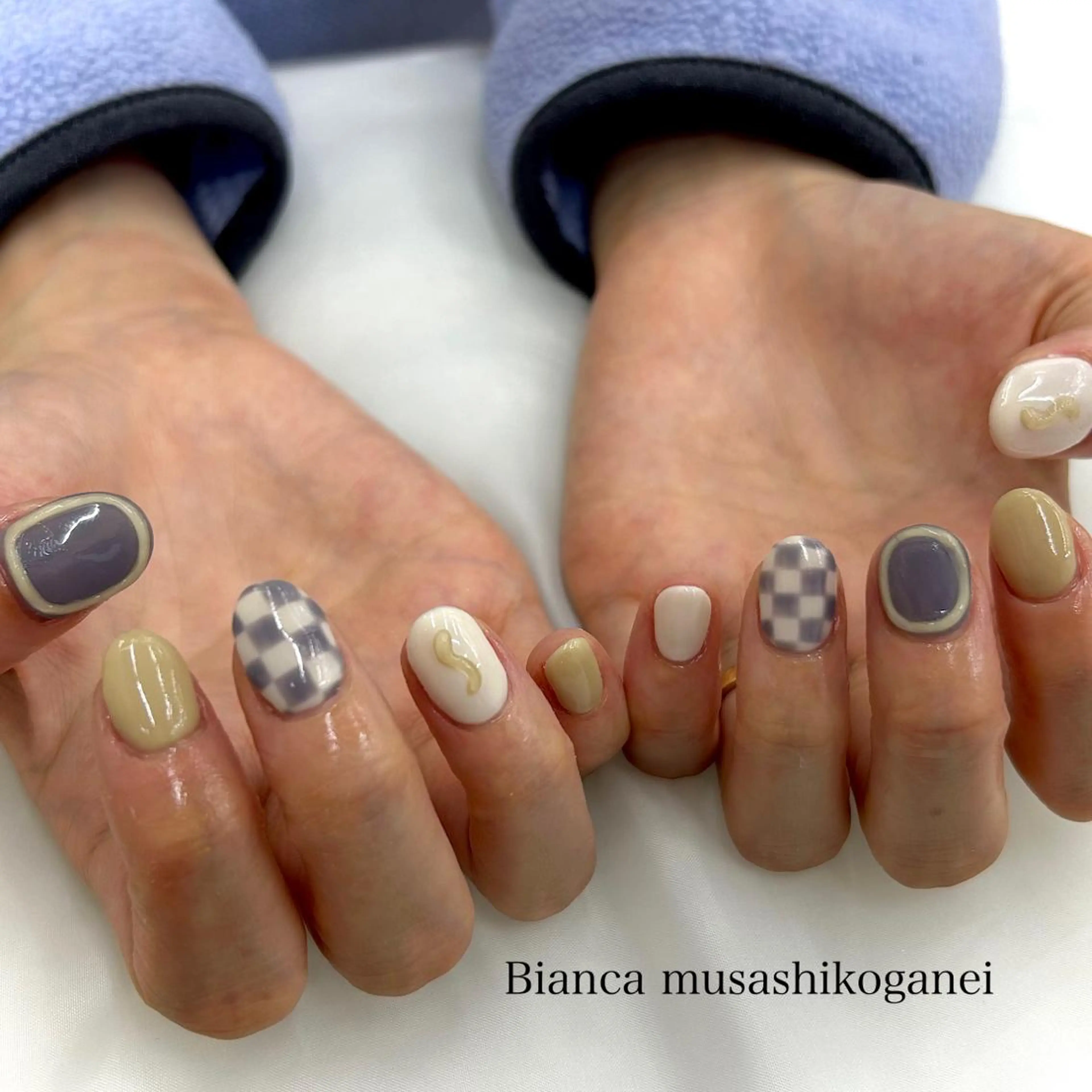 ネイル カジュアル ハンドネイル Bianca 武蔵小金井　ほしののネイルデザイン