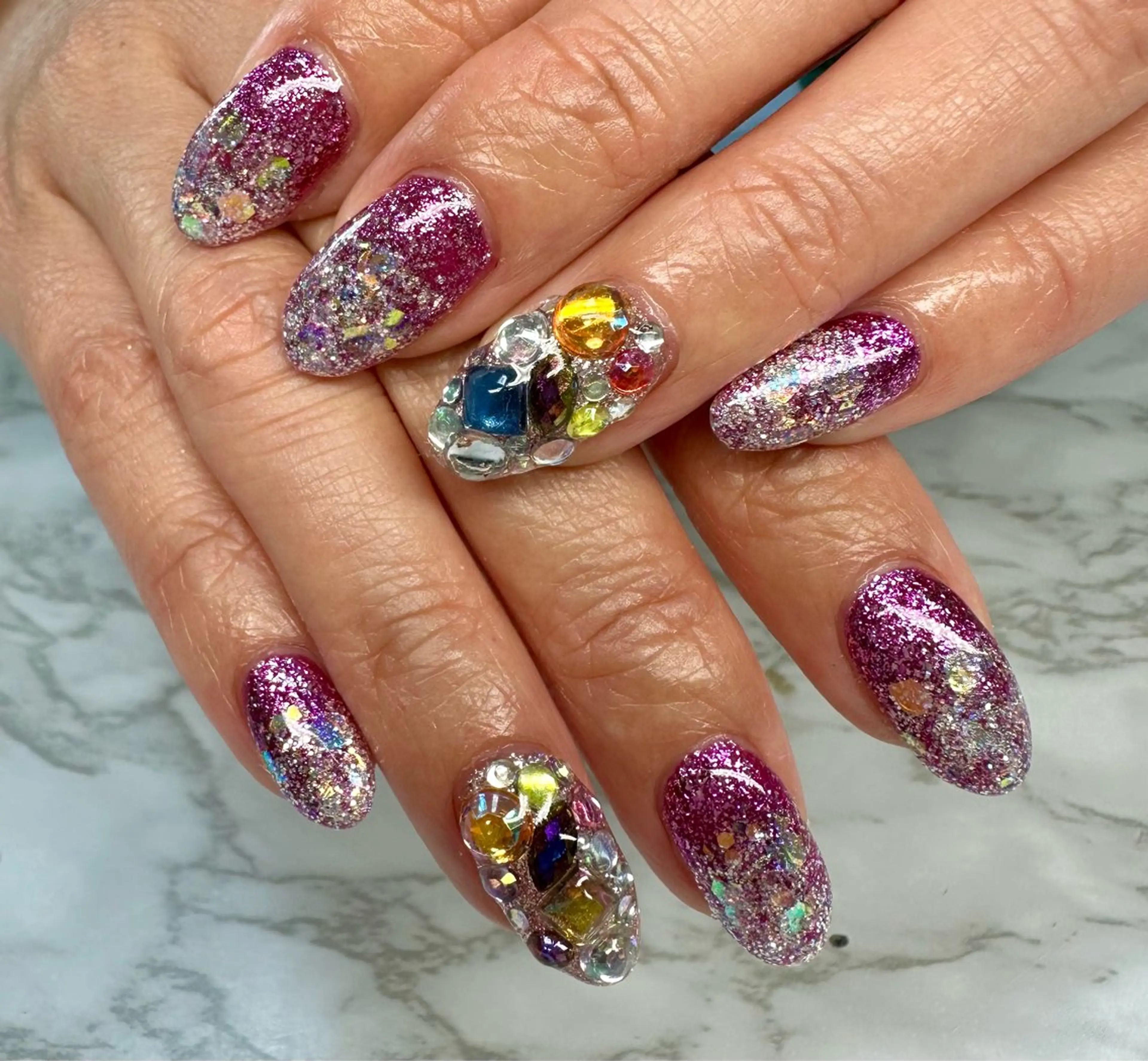 ネイル アートネイル オーロラネイル ラメ(グリッター) ミラーネイル ニュアンスネイル M.N_ nailのネイルデザイン