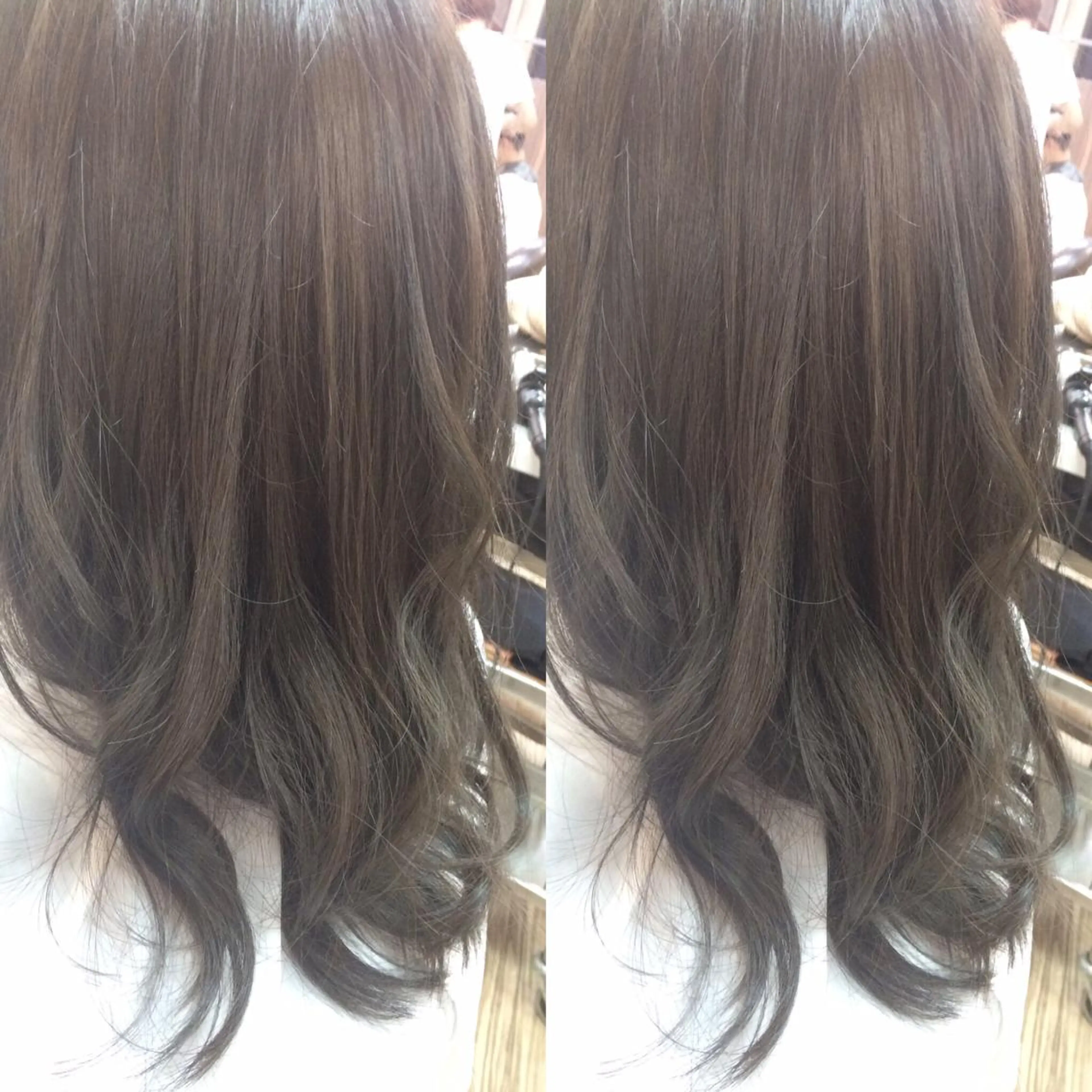 ミディアム セミロング カラー アッシュ 透明感カラー ハイトーンカラー トリートメント 🟦髪質改善6年 💊YAMAMOTOのヘアスタイル
