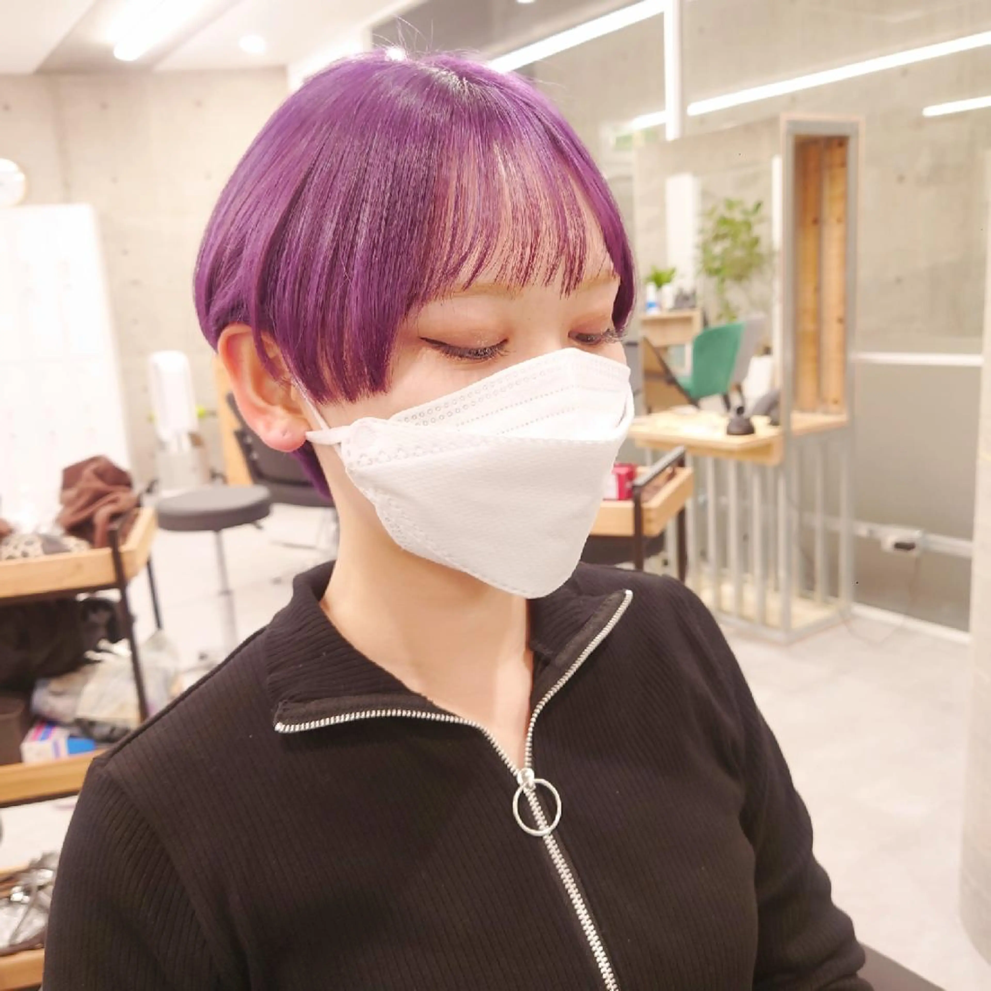 ショート カラー ブリーチ ピンクカラー ピンクパープル パープルカラー ヘアカラー トリートメント 艶髪✨ブリーチ職人 井手正康のヘアスタイル