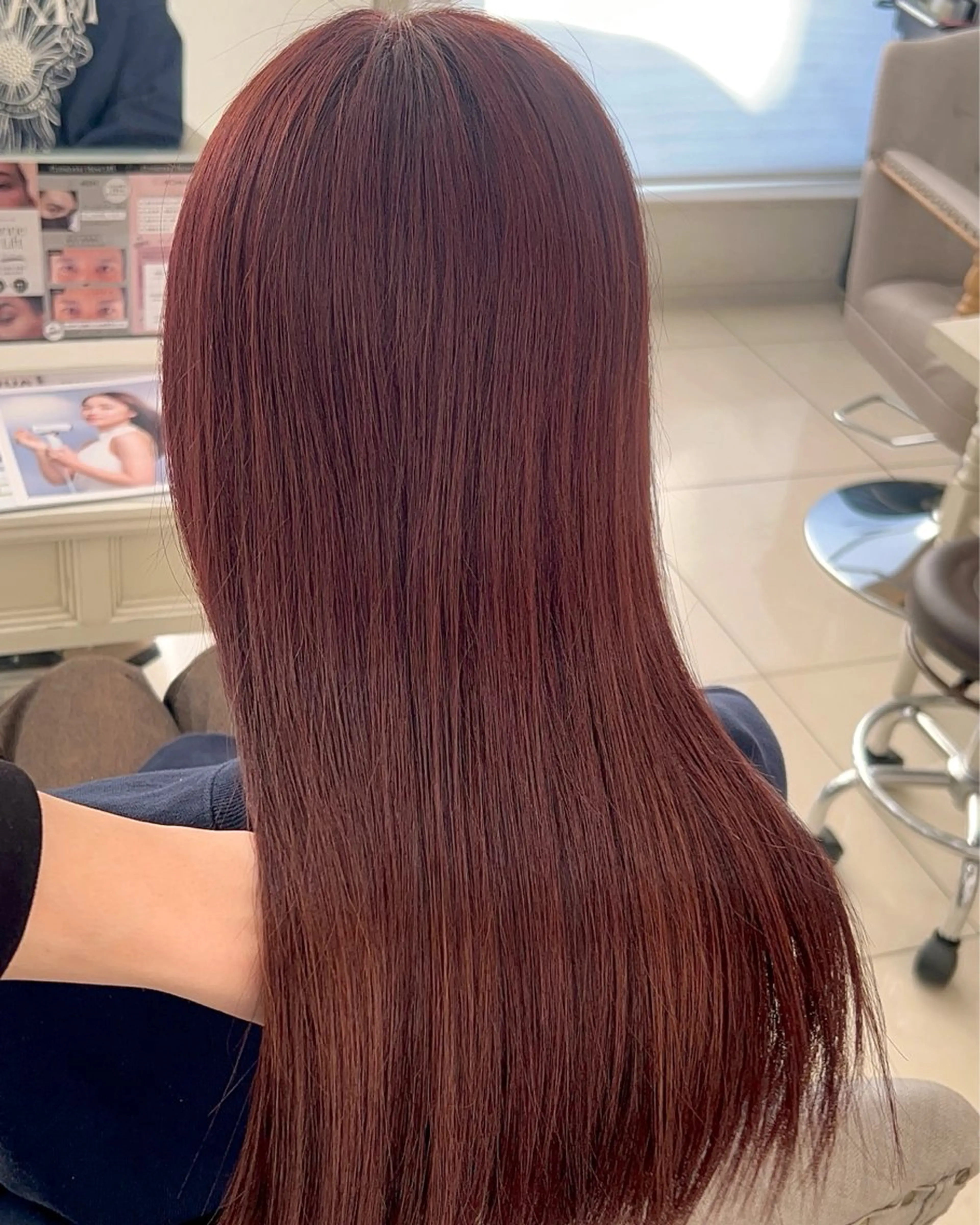 セミロング カラー ブリーチ ダブルカラー ブリーチなしカラー レッドカラー ヘアカラー 大竹里旺/belle /インナーカラーのヘアスタイル