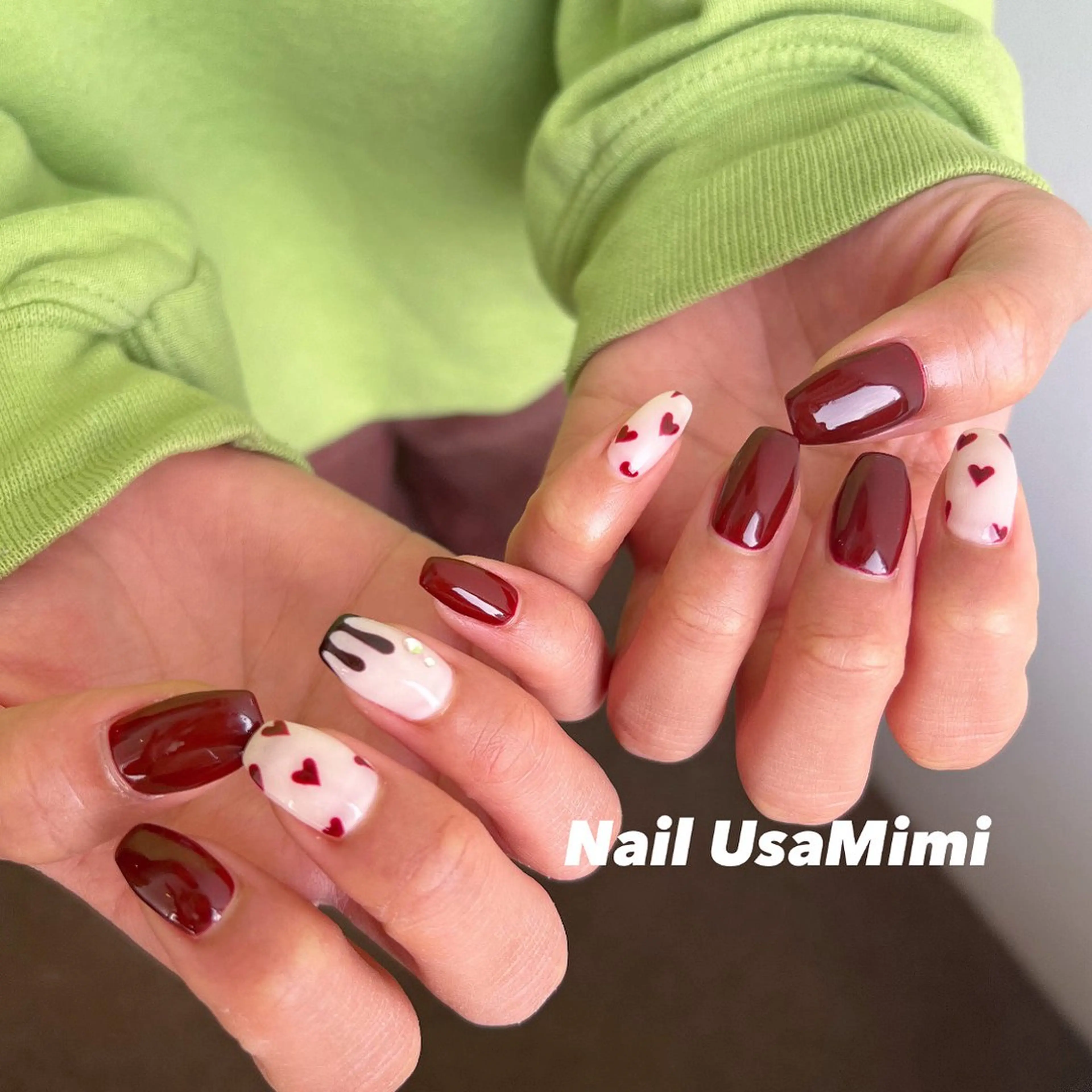 ネイル ジェルネイル 韓国ネイル マグネットネイル 持ち込み ワンカラーネイル 本町NailUsa Mimi RIKOのネイルデザイン