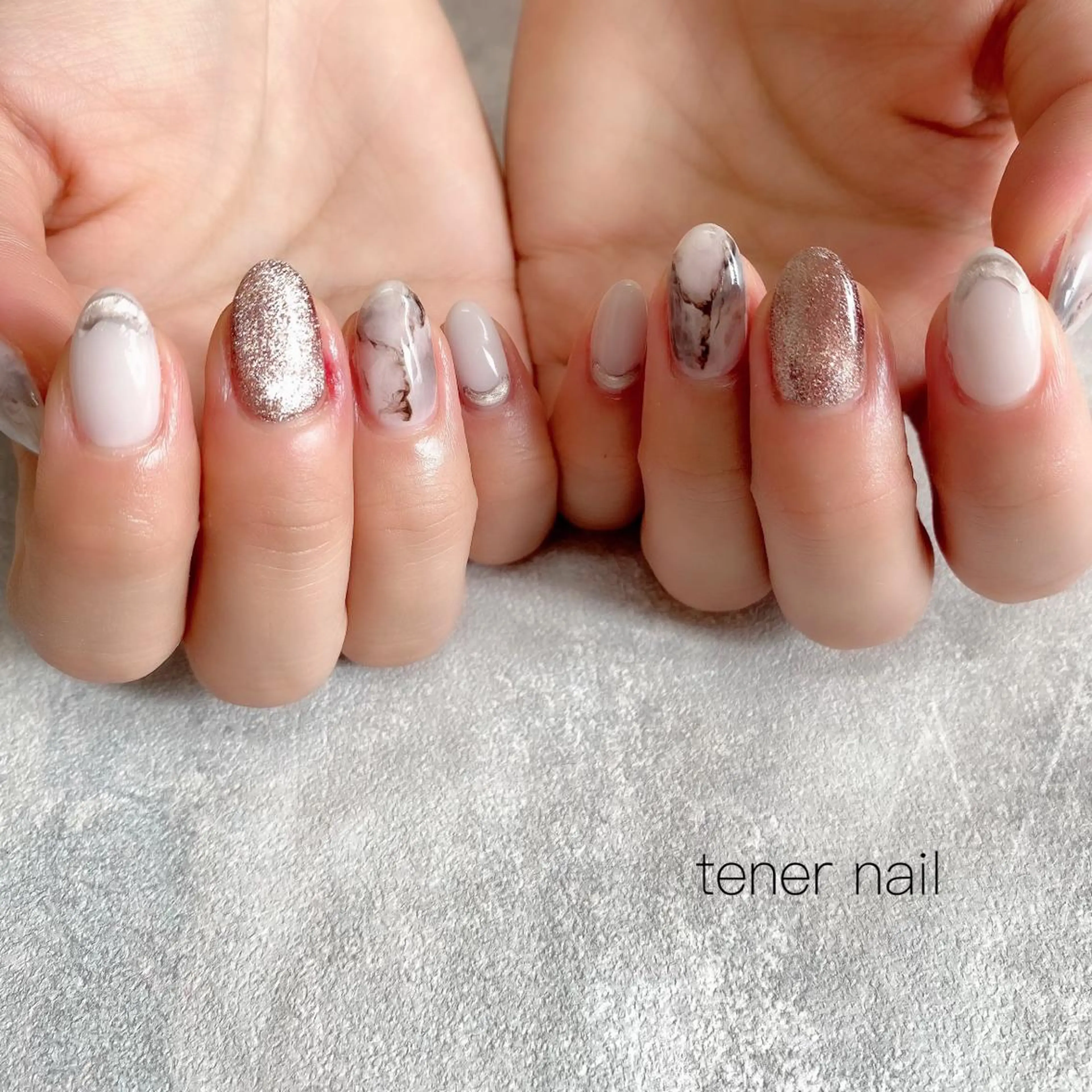 ネイル 大理石ネイル(マーブル) ニュアンスネイル テネルネイル tener nailのネイルデザイン