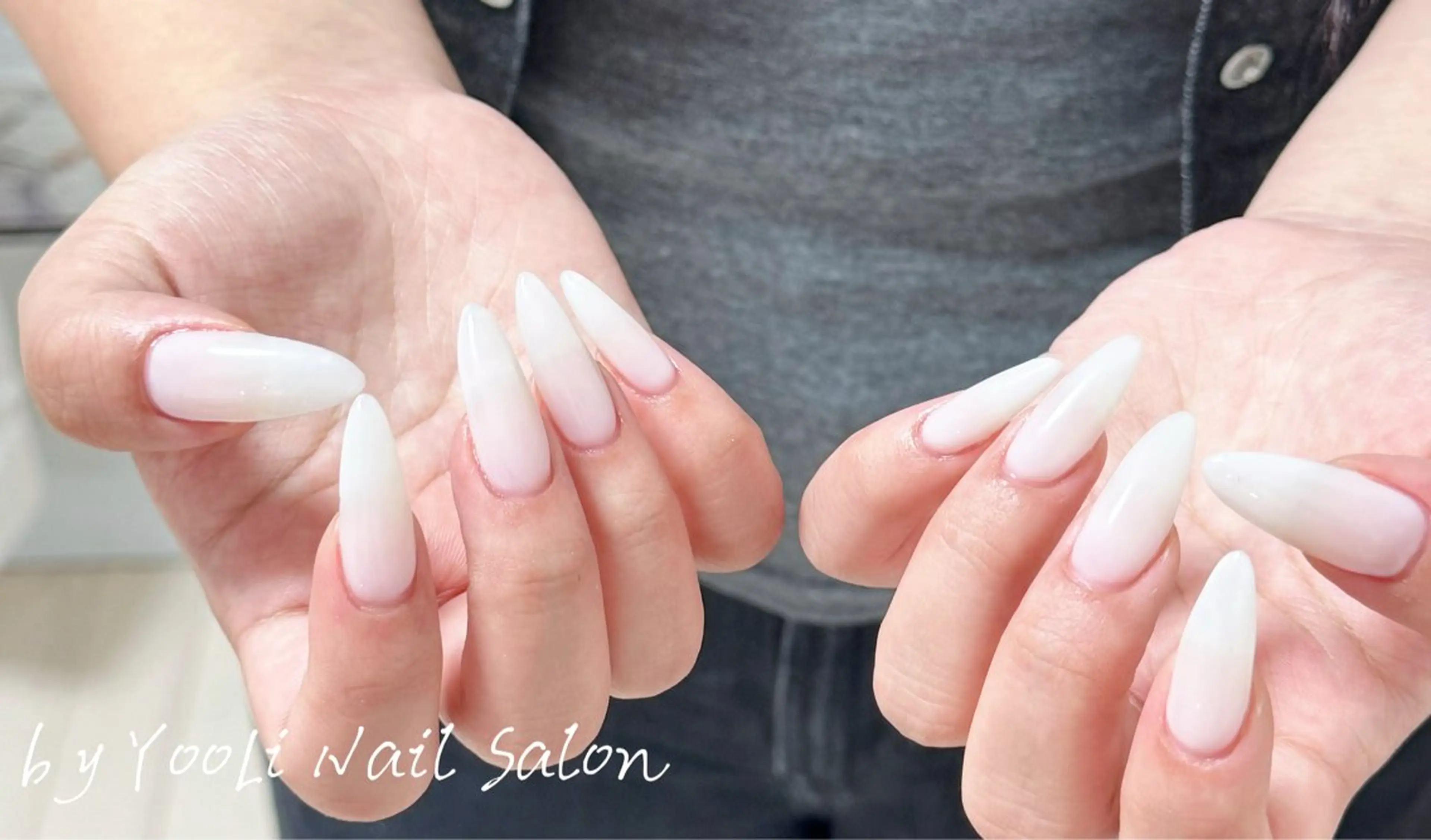 ネイル アートネイル オーロラネイル チークネイル フレンチネイル ガラスフレンチ ハンドネイル 🎀🎀YooLi Nail Salonのネイルデザイン