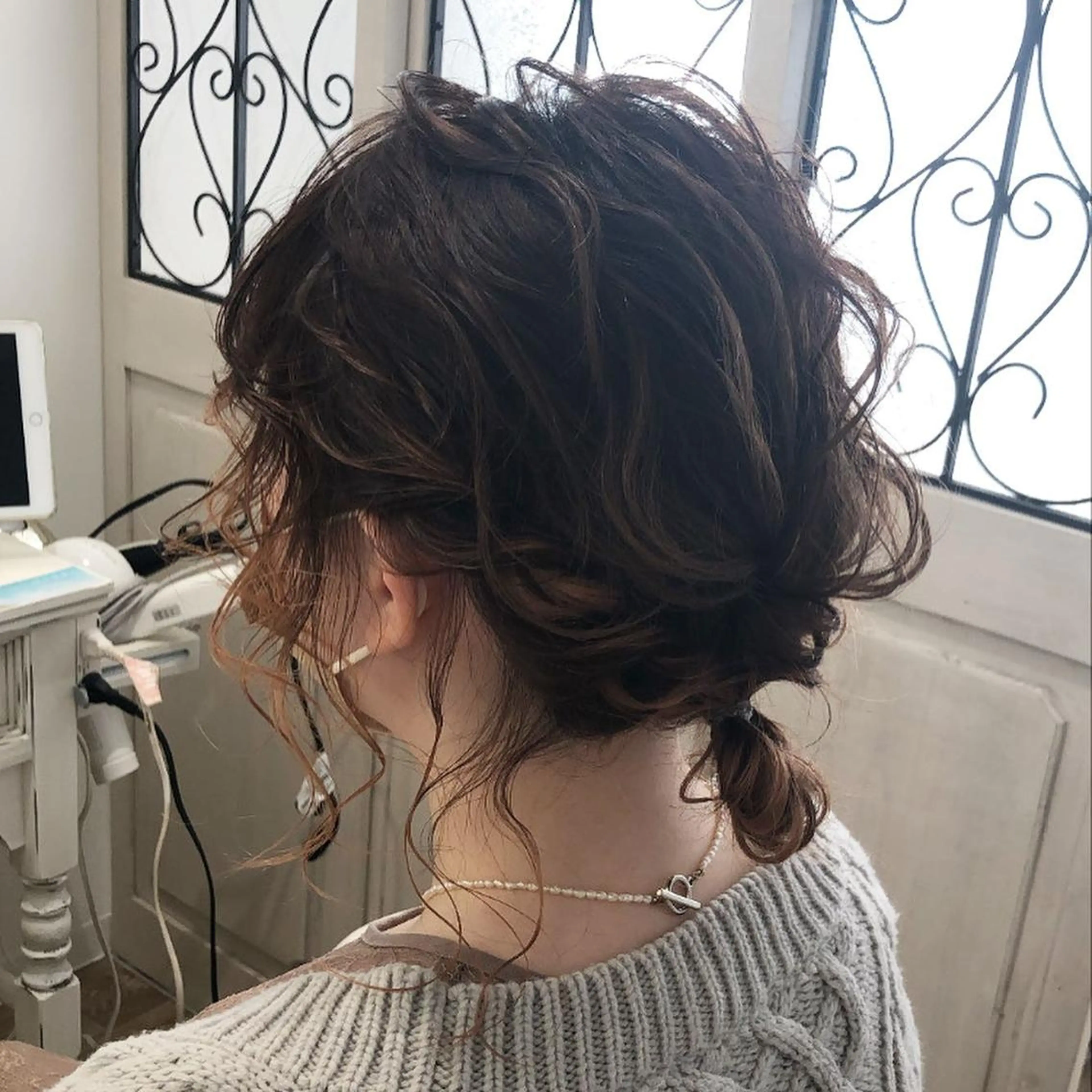 セミロング カラー ヘアアレンジ 結婚式・ブライダル 顔周りカット おくれ毛 ✨🌿大人可愛い愛さ れhair🌿✨松本のヘアスタイル