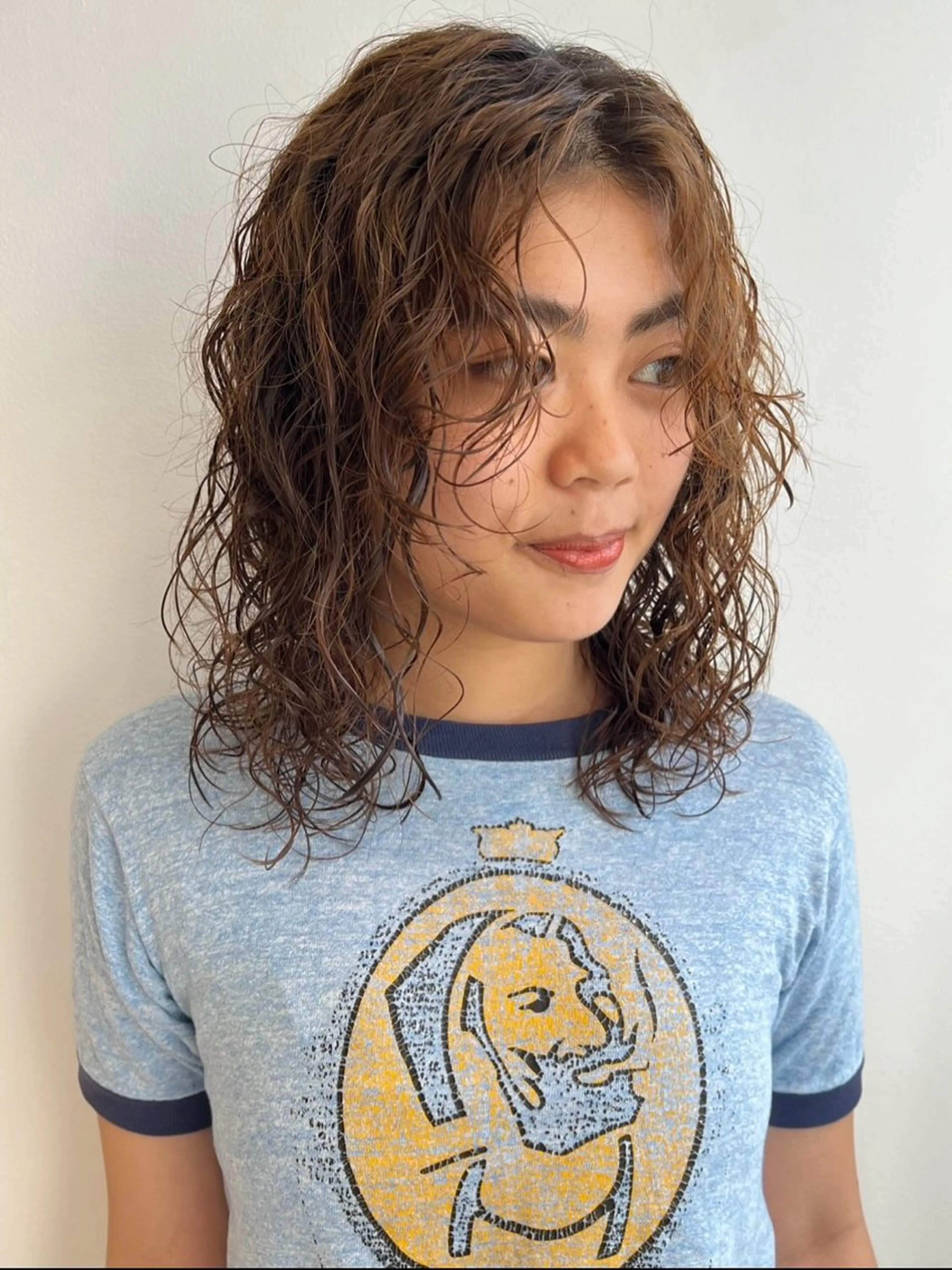 セミロング パーマ nono/パーマ /顔まわりカット🐈のヘアスタイル