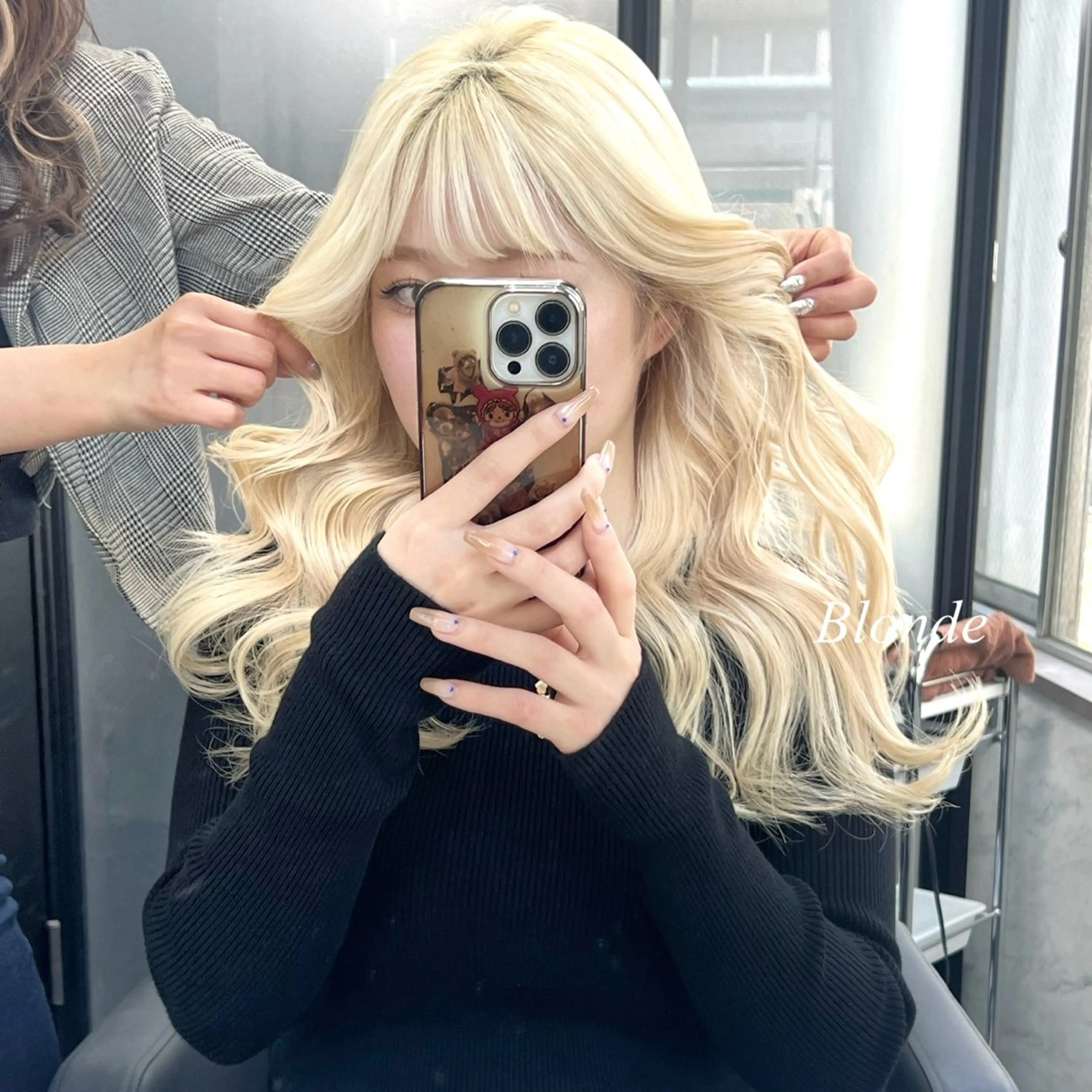 ロング カラー シールエクステ ハイトーンカラー エクステ ヘアカラー シールエクステ特化 ハイトーン、NANAのヘアスタイル