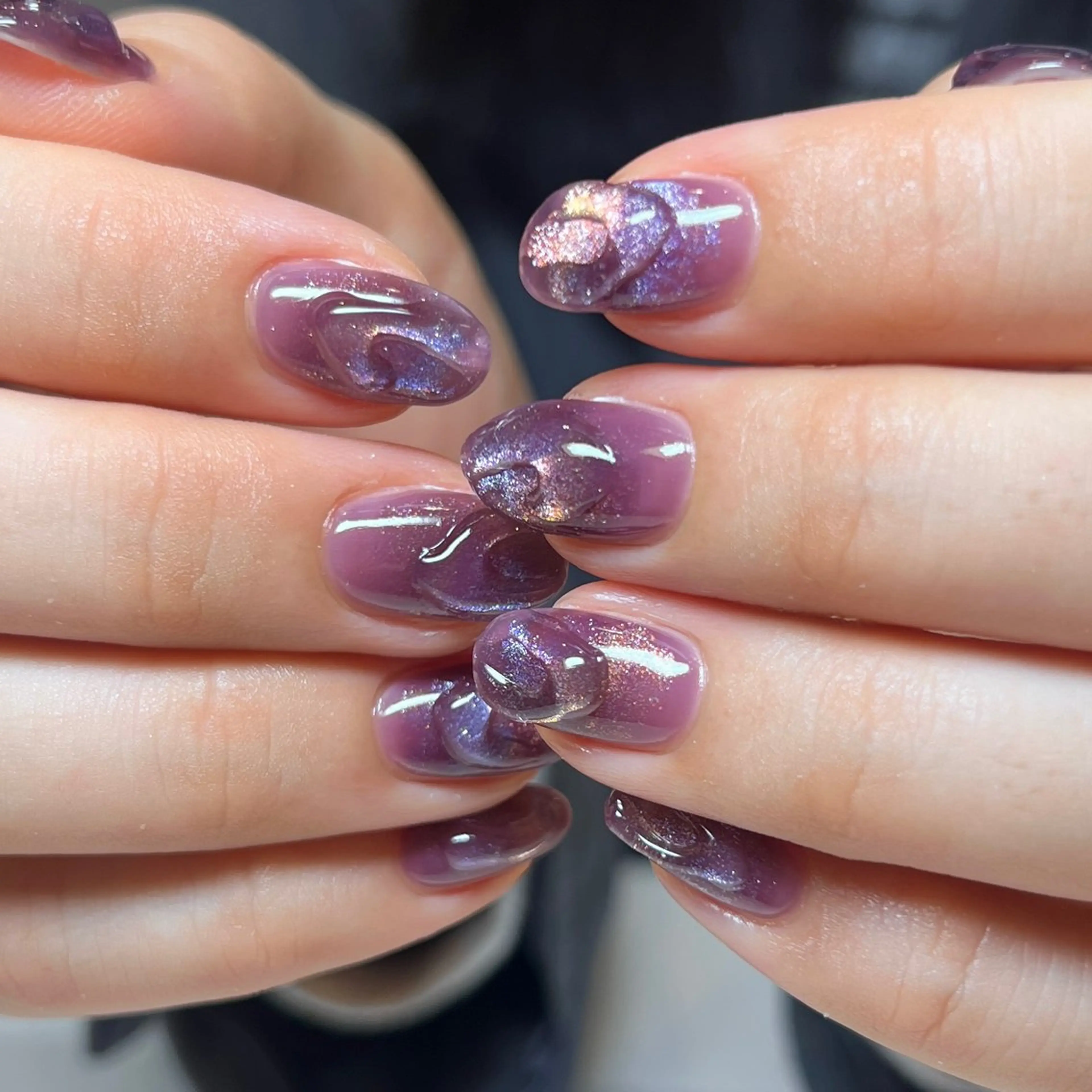 ネイル アートネイル マグネットネイル 持ち込み ニュアンスネイル ぷっくりネイル ハンドネイル REHTOF |朝7時Open☀️のネイルデザイン