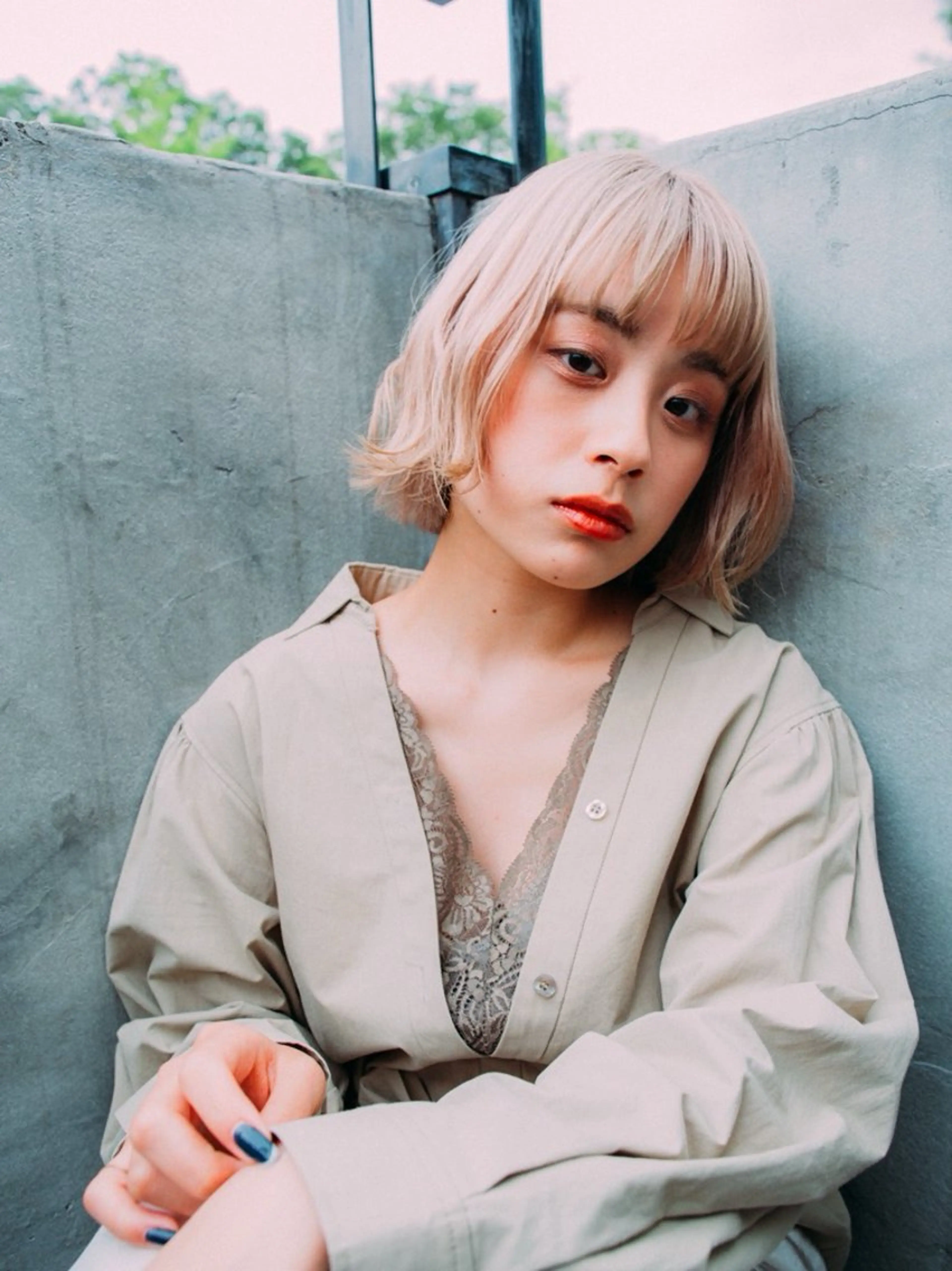ミディアム 井上 胡桃のヘアスタイル