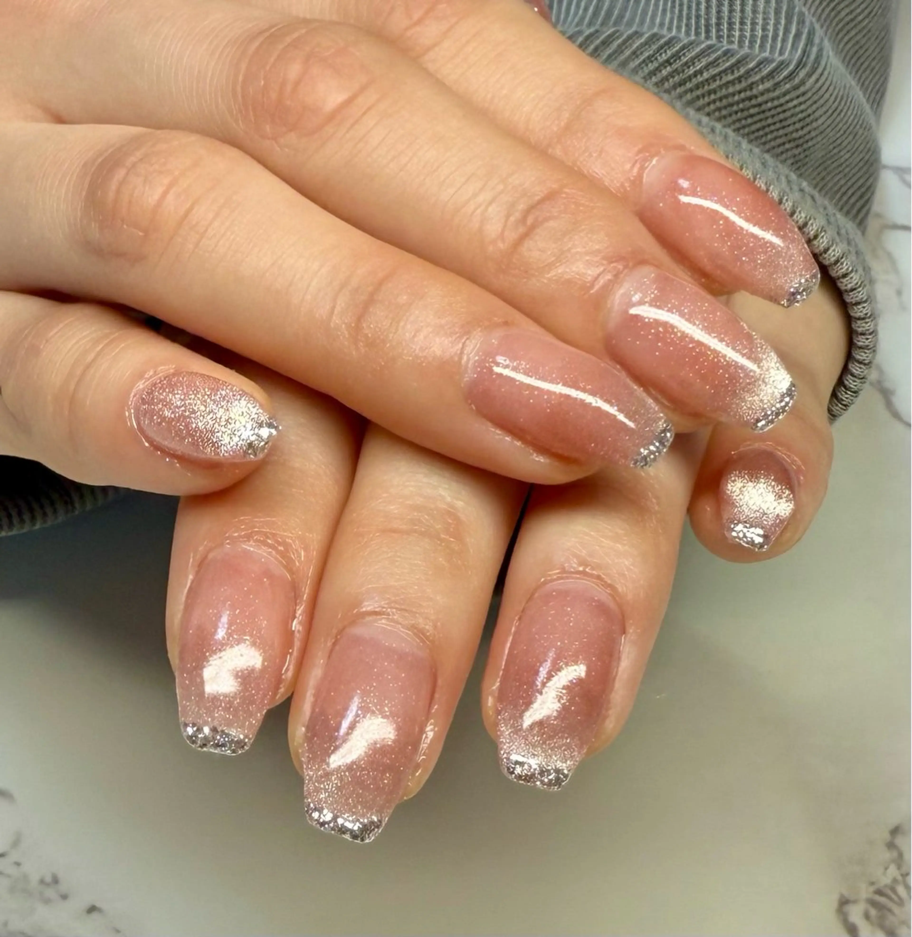 ネイル アートネイル チークネイル フレンチネイル 氷ネイル・うるうるネイル キラキラネイル M.N_ nailのネイルデザイン