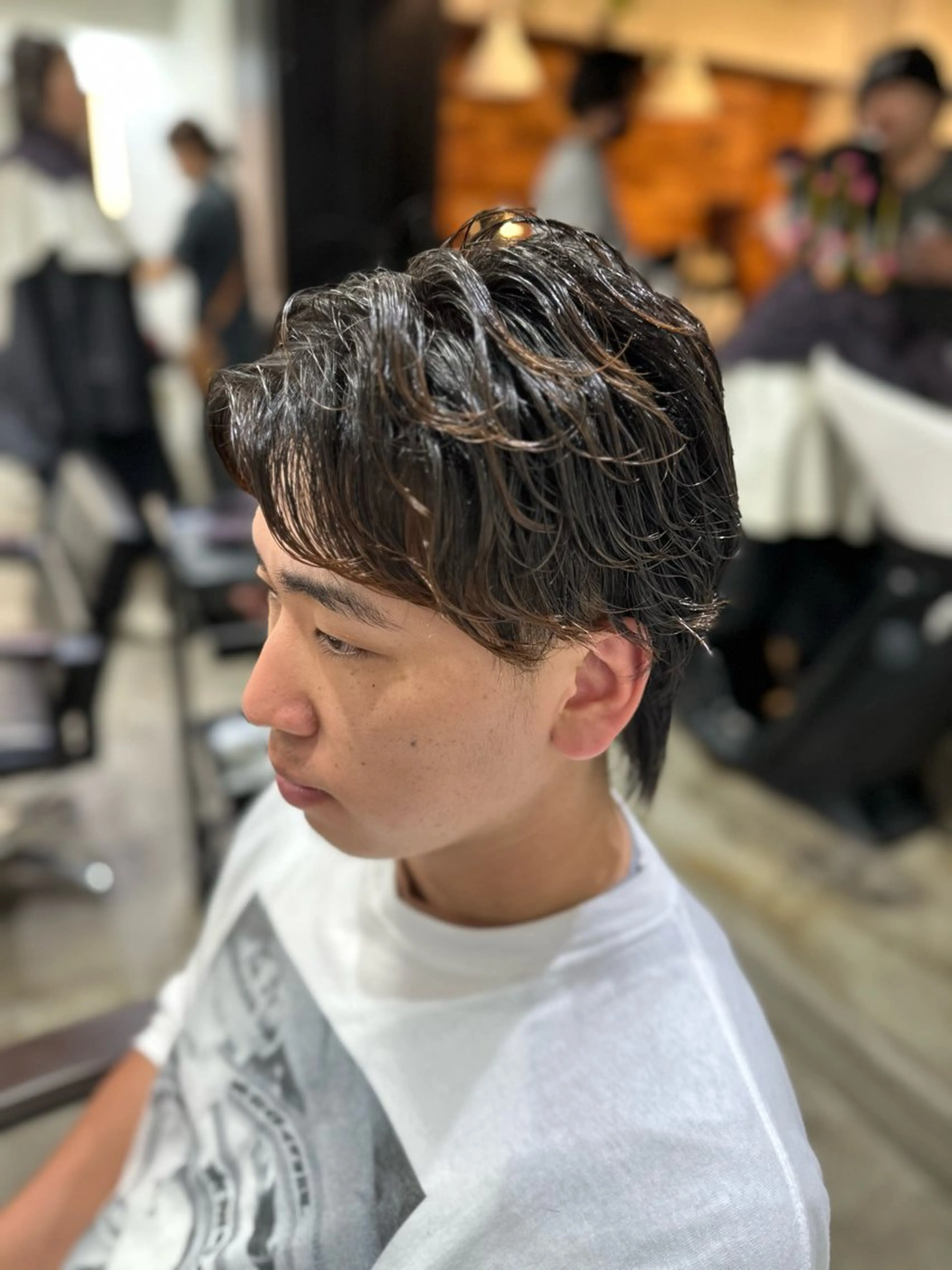 パーマ メンズ フェザーパーマ メンズパーマ カット パーマ トリートメント ボブ/レイヤー/透明 感カラー/Dai🌿のヘアスタイル