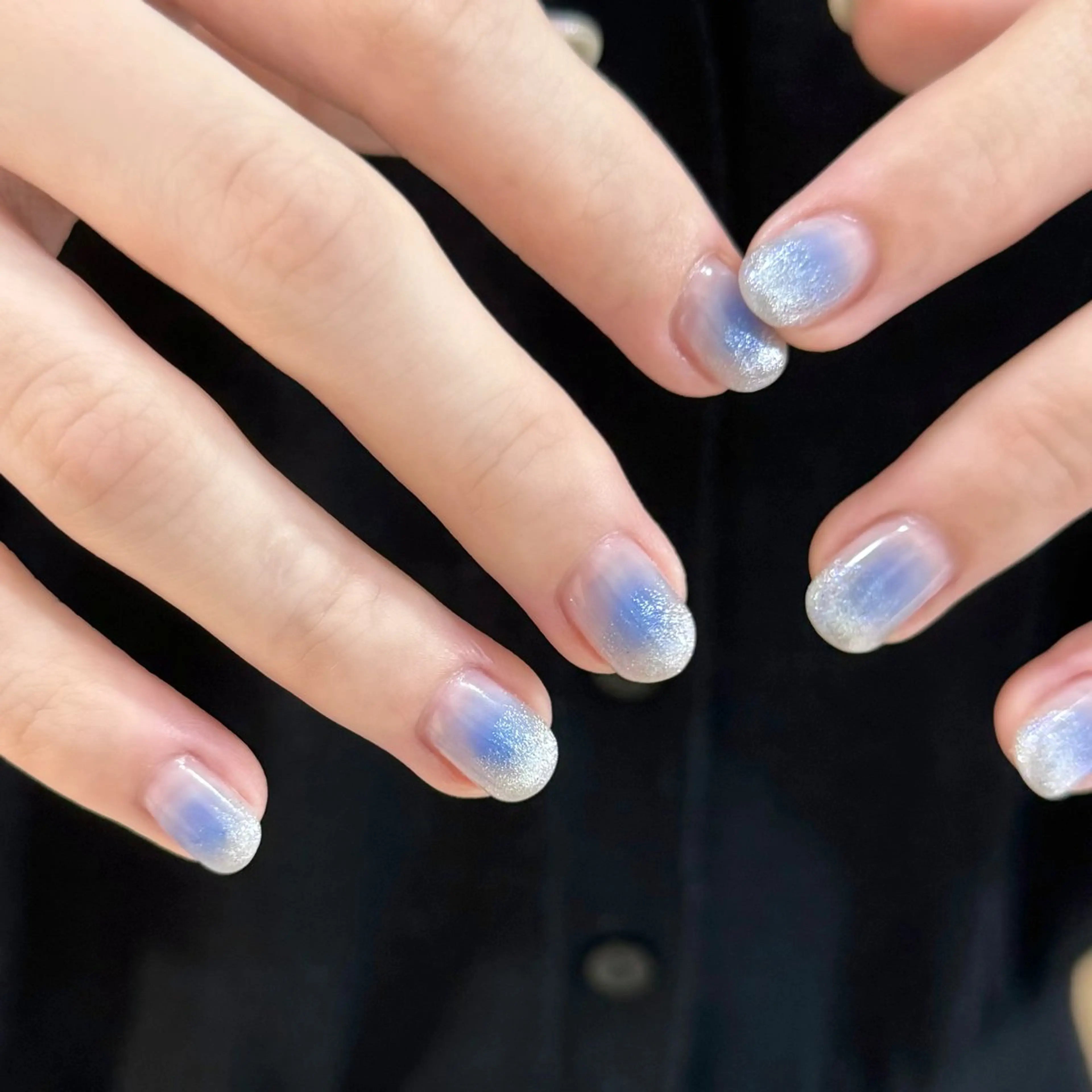 ネイル ブルー チークネイル ハンドネイル HARUKA ネイリスト福岡/薬院のネイルデザイン