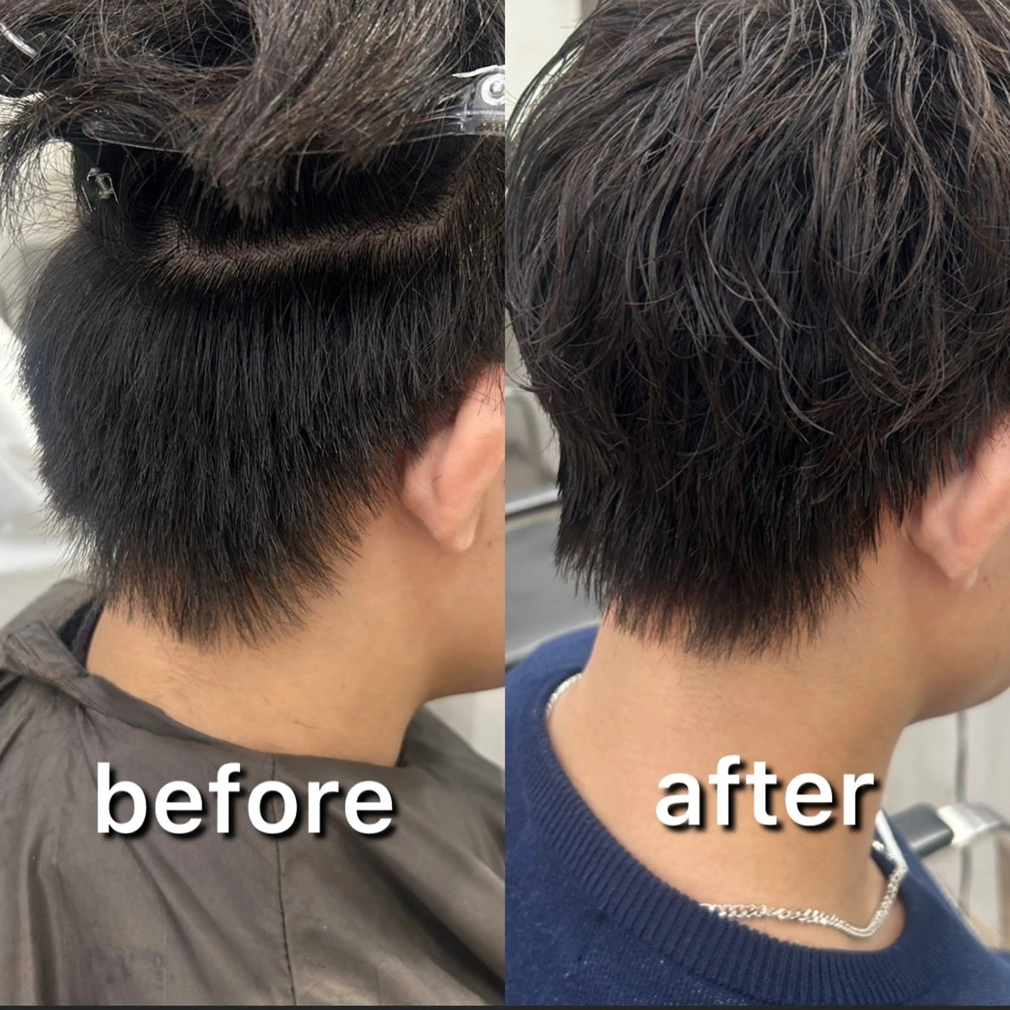 パーマ メンズ カット パーマ ヘアセット 曲がる縮毛矯正 LIBER 岩名のヘアスタイル