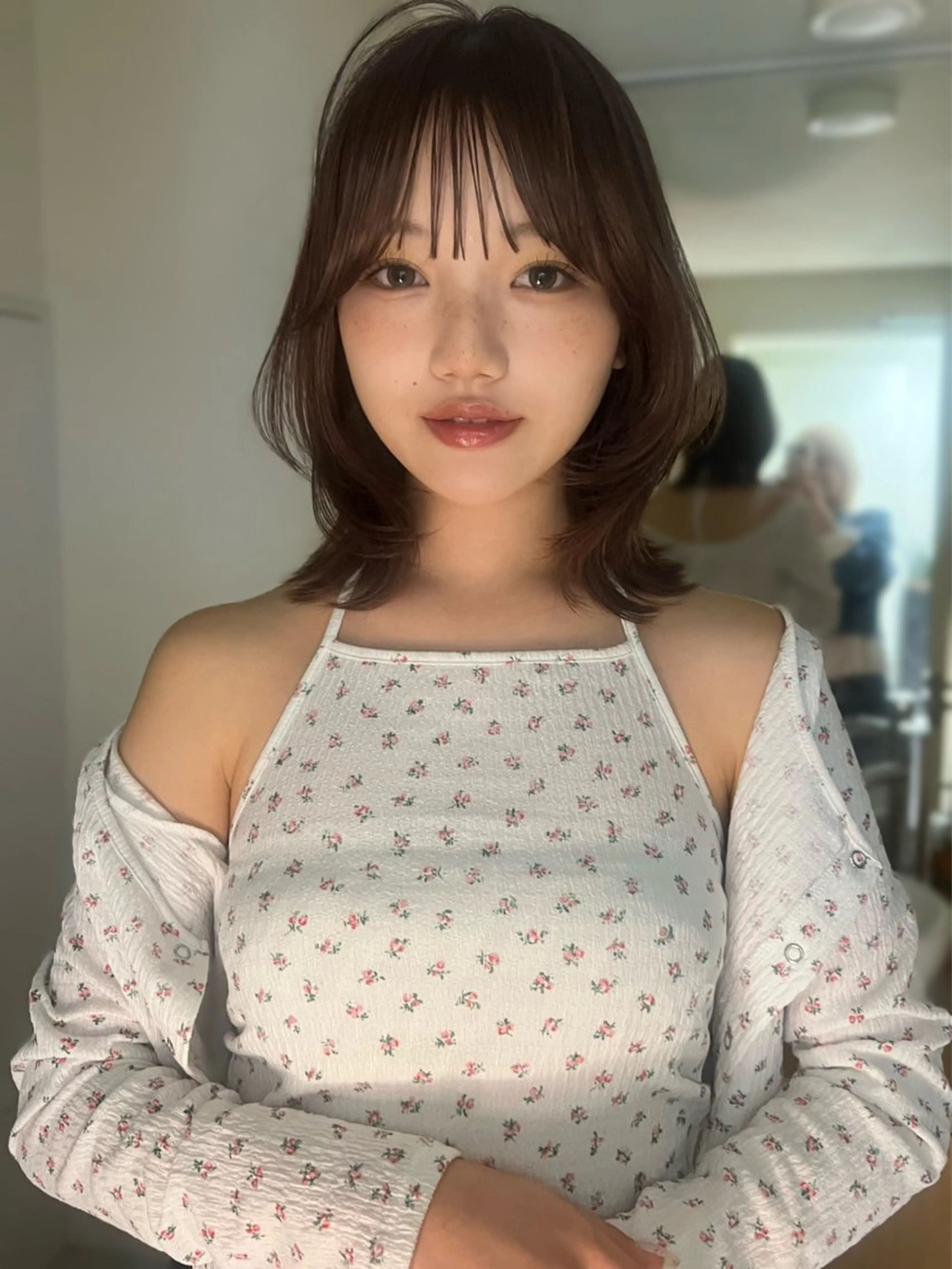 ショート カラー ブラウンカラー くびれヘア 伸ばしかけ カット ヘアカラー 小顔ボブ jilblanカホのヘアスタイル