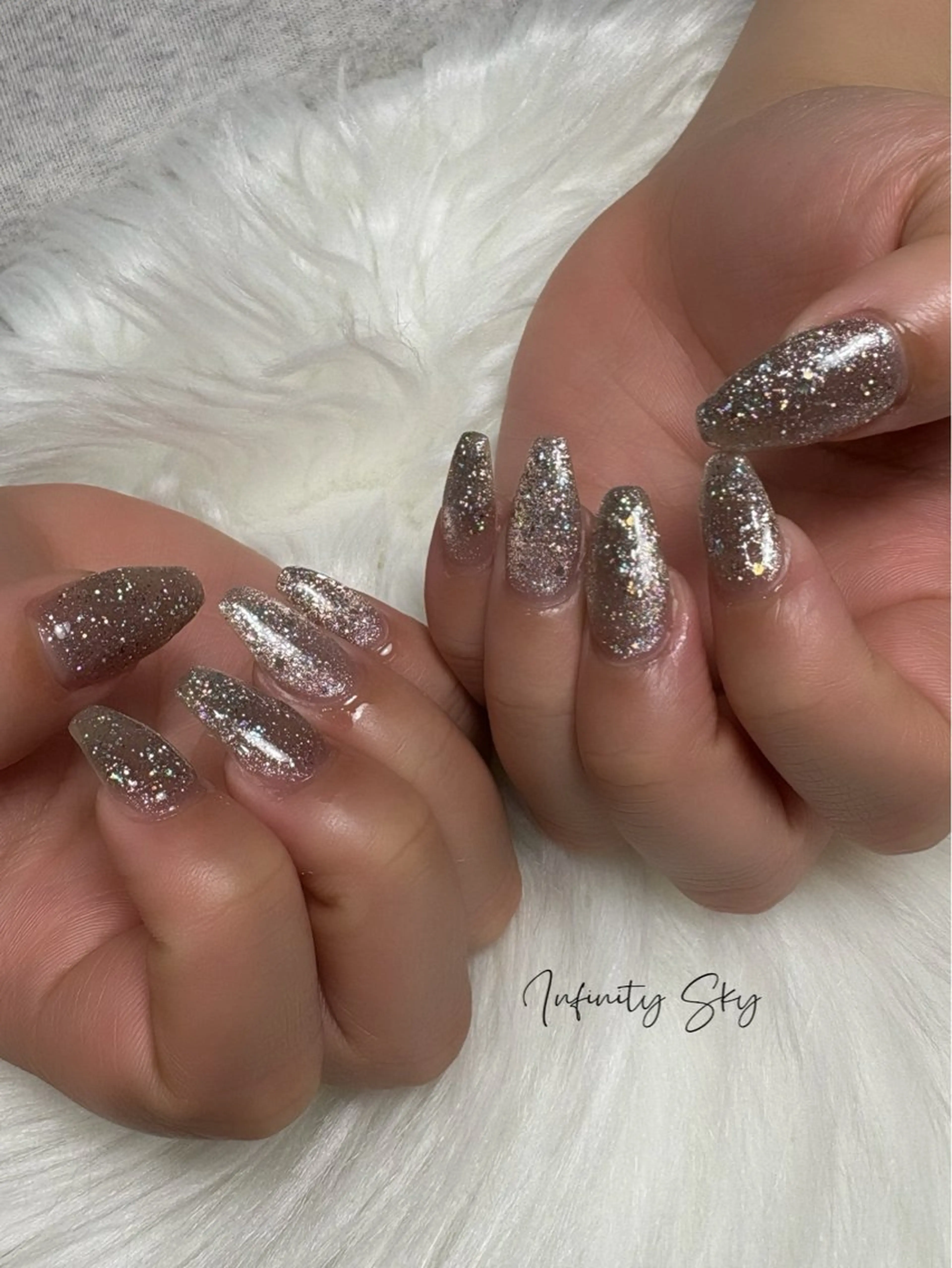 ネイル キラキラネイル ラメ(グリッター) infinity skyのネイルデザイン