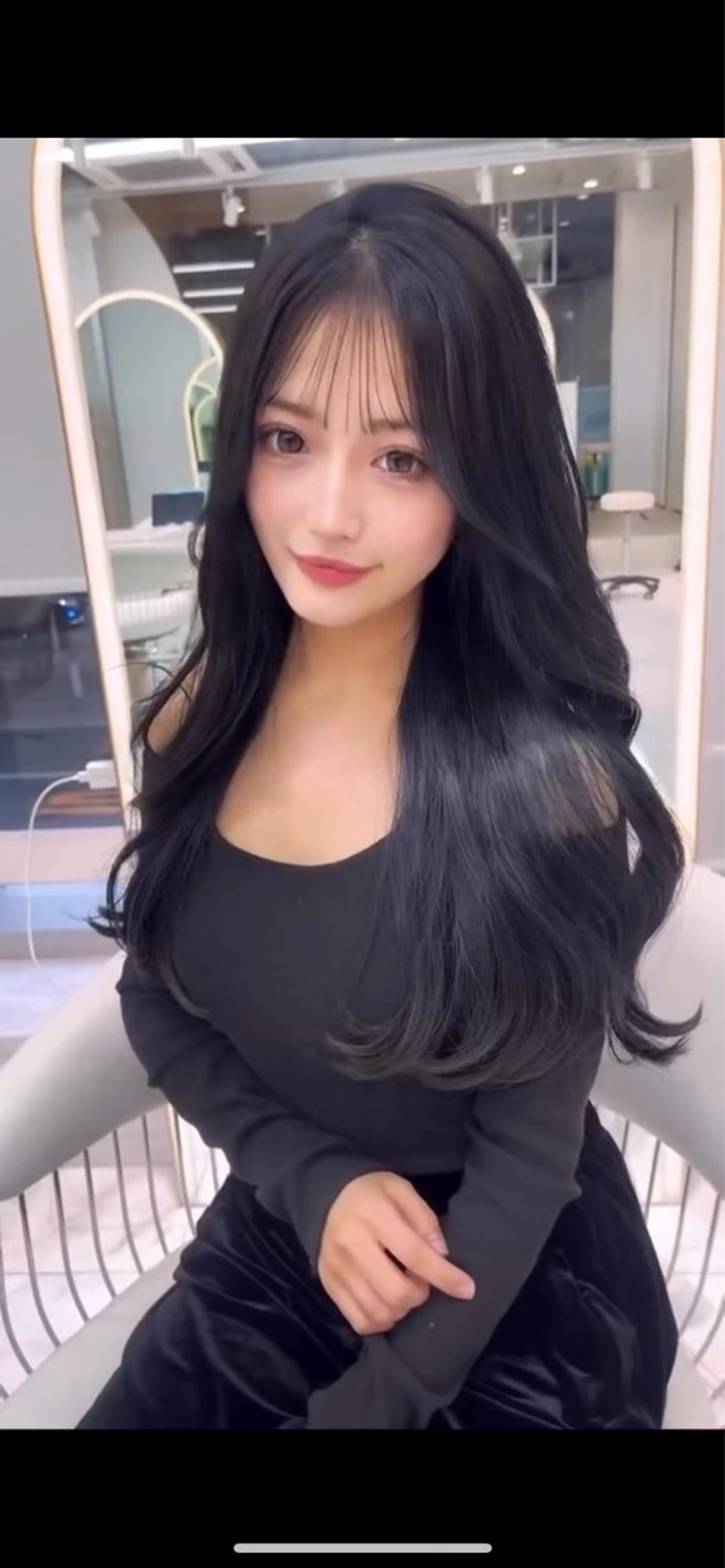 ミディアム カット ヘアカラー トリートメント 💖しの💖韓国ヘア レイヤーカットのヘアスタイル