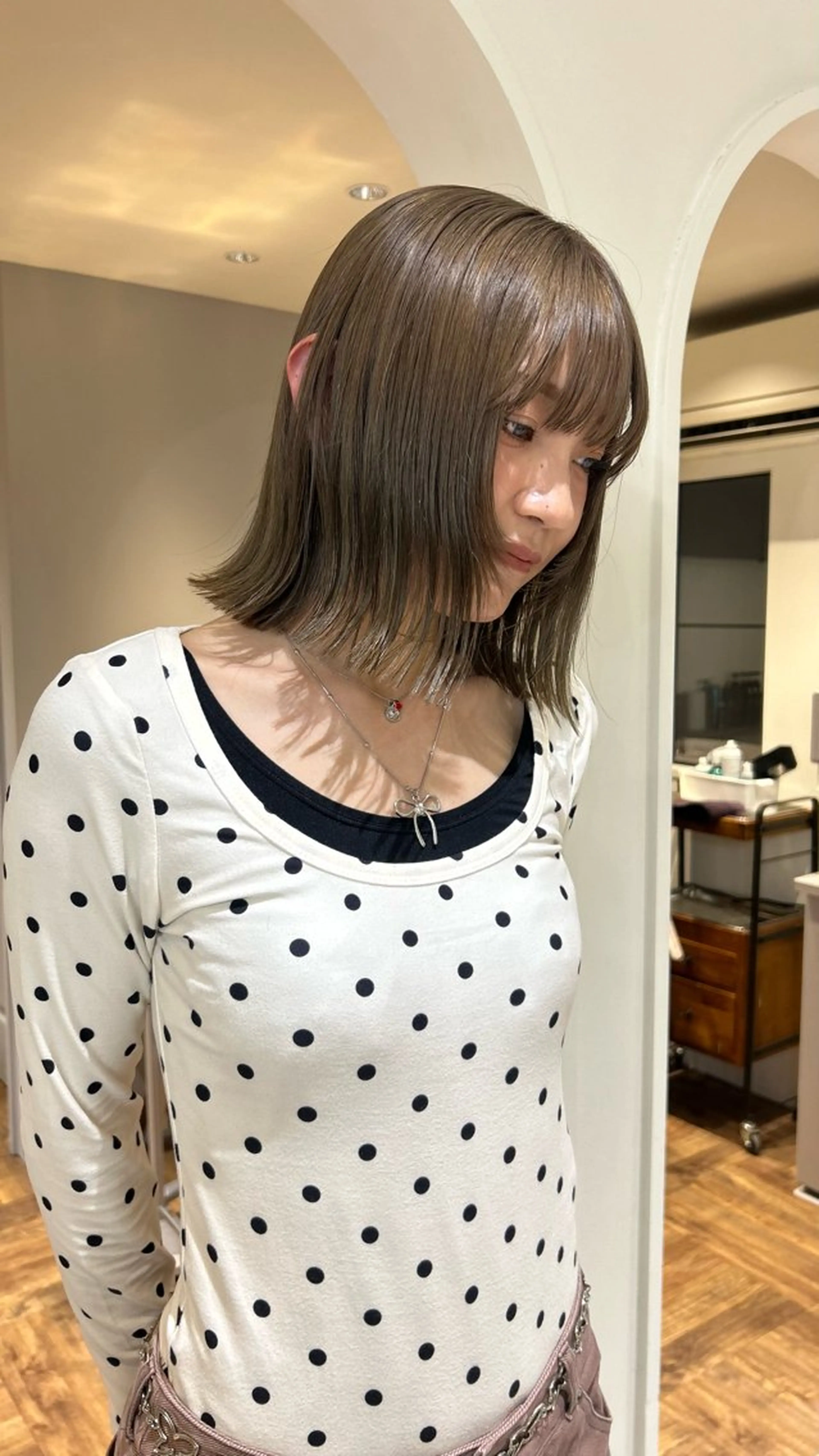 ミディアム カラー カット ヘアカラー トリートメント じゅわっと暖色カラー 🍊Moemiのヘアスタイル