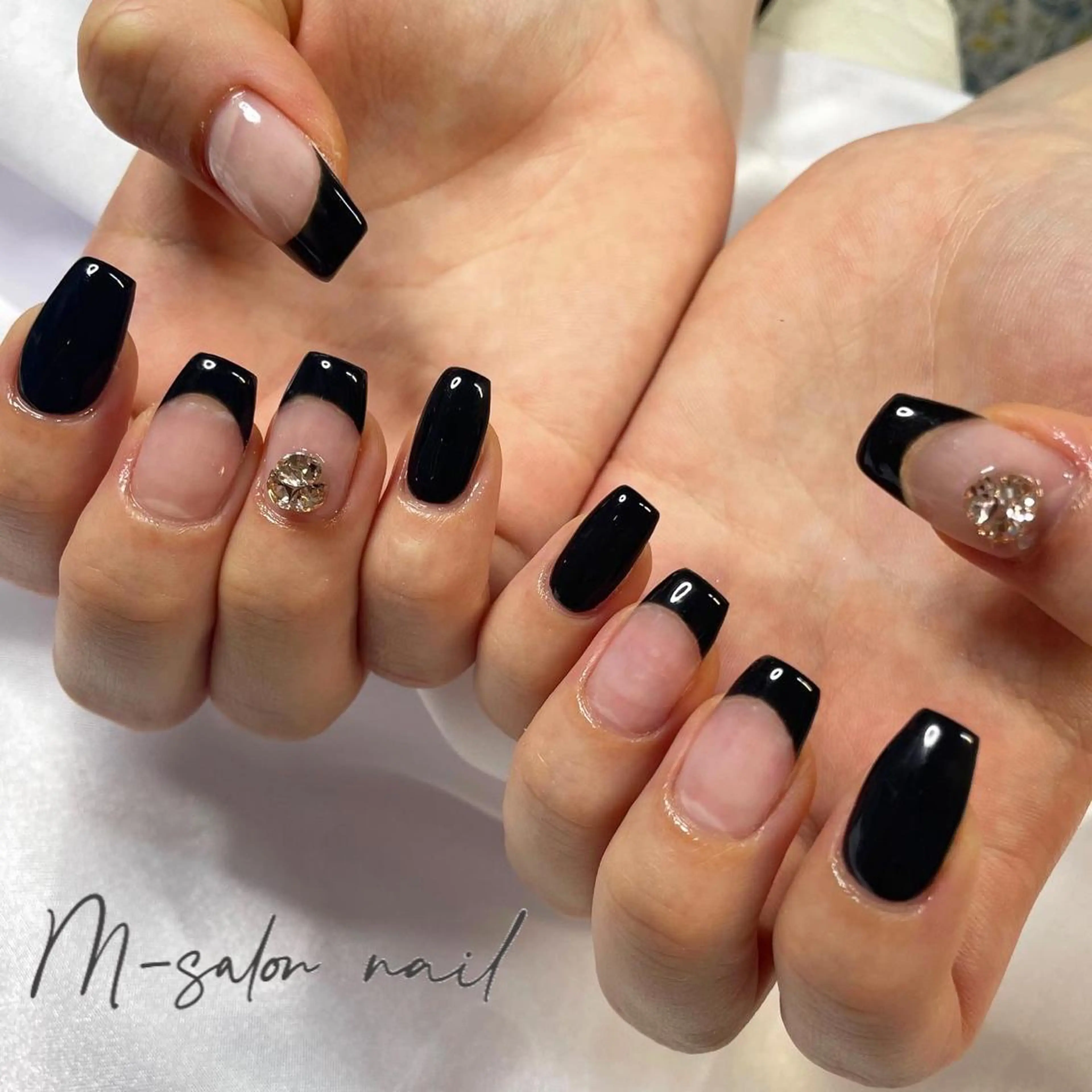 ネイル フレンチネイル ハンドネイル 韓国/網紅/パーツ M-salonのネイルデザイン