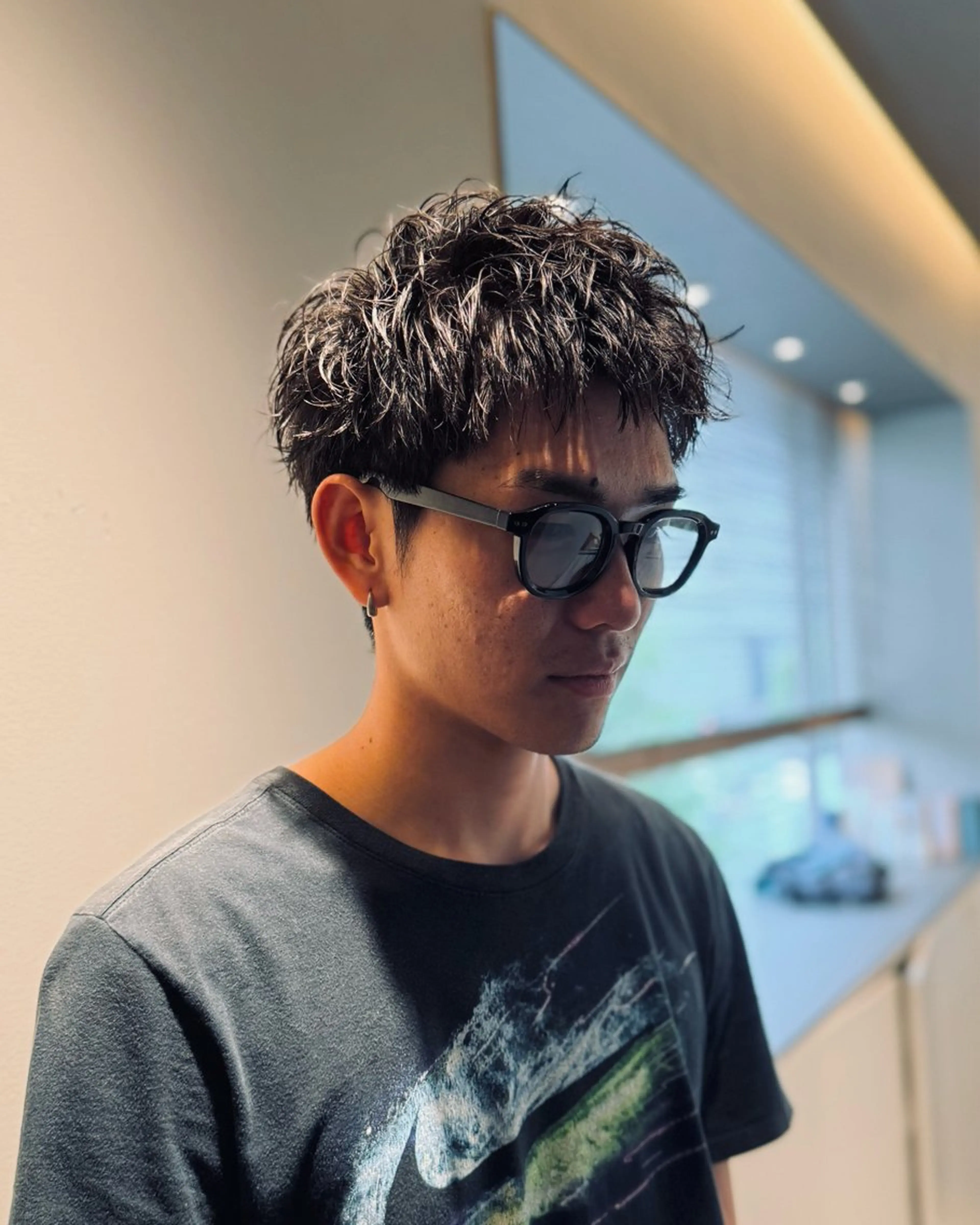 ショート パーマ メンズ メンズパーマ 刈り上げ ショートヘア ニュアンスパーマ カット パーマ 丸山 航輝のヘアスタイル